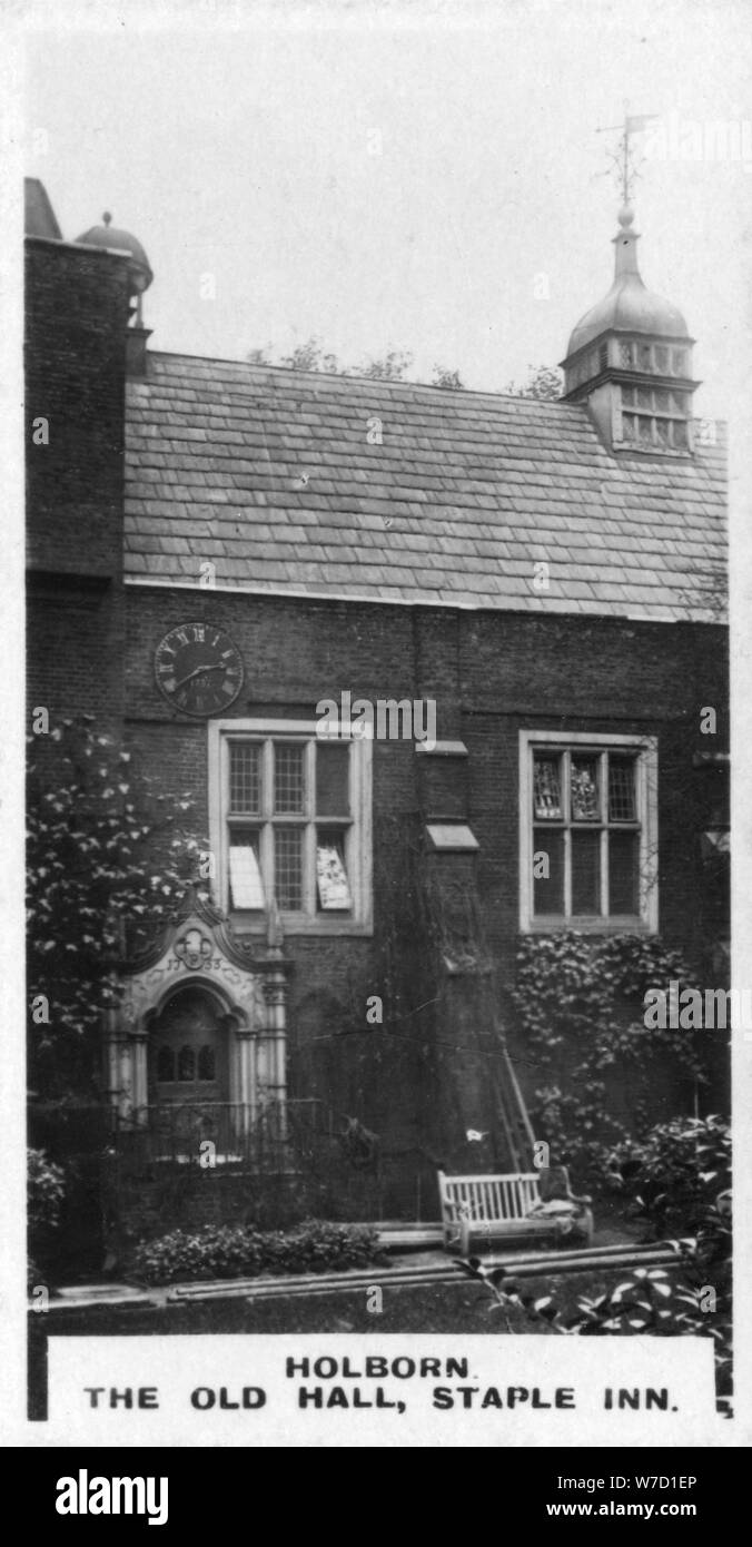 La Old Hall, Pinzatura Inn, Holborn, Londra, c1920s. Artista: sconosciuto Foto Stock