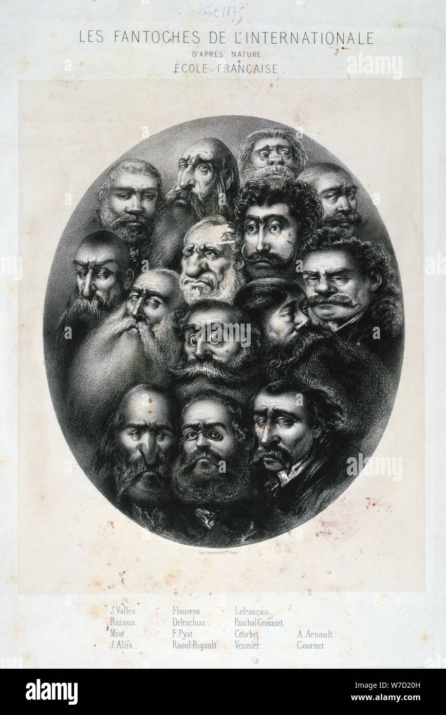 Les Fantoches de L'Internationale, caricatura su i comunisti. Francia 19C. Artista: sconosciuto Foto Stock