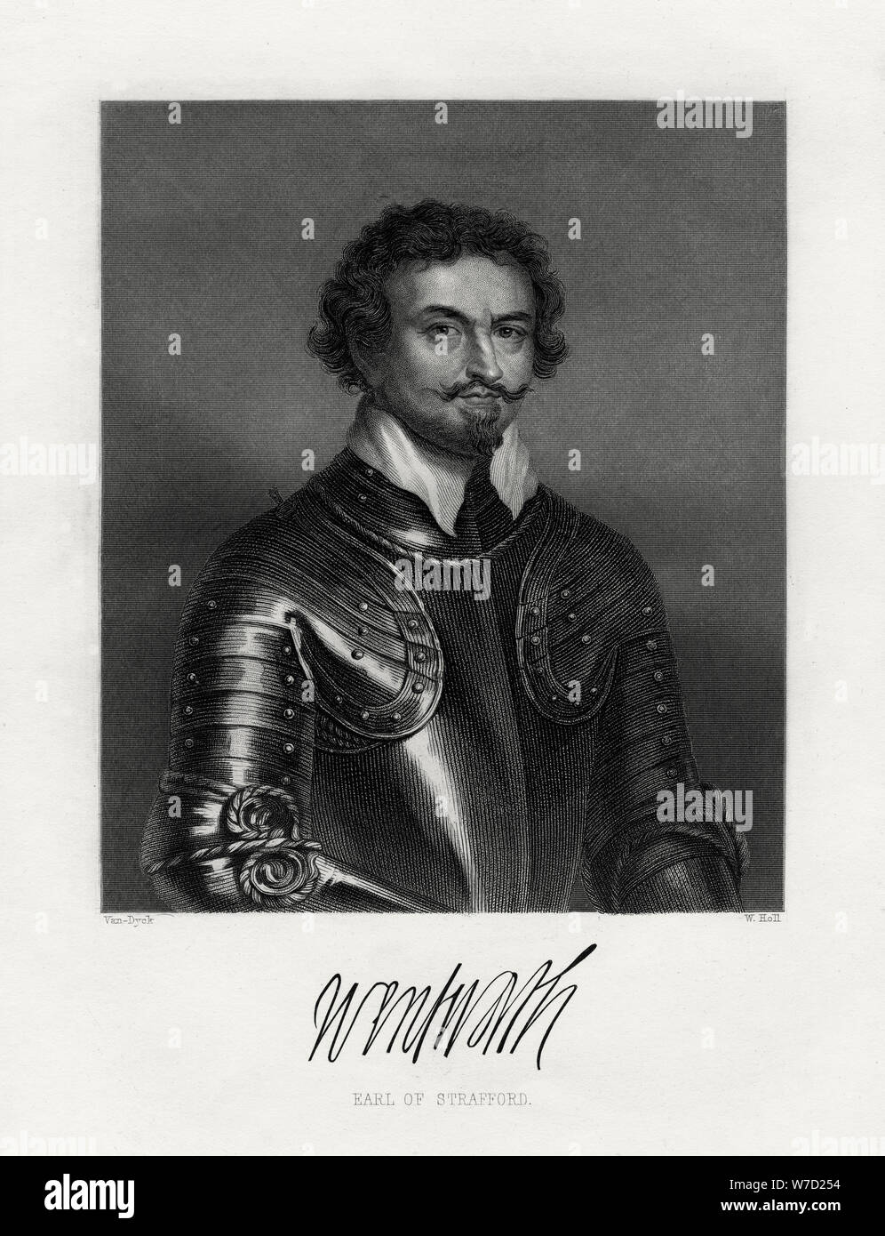 Thomas Wentworth, 1° Conte di Strafford (1593-1641), XIX secolo. Artista: W Holl Foto Stock