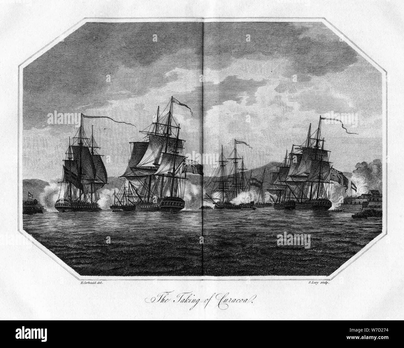 'L'assunzione di Curaçao', 1811.Artista: S Lacy Foto Stock