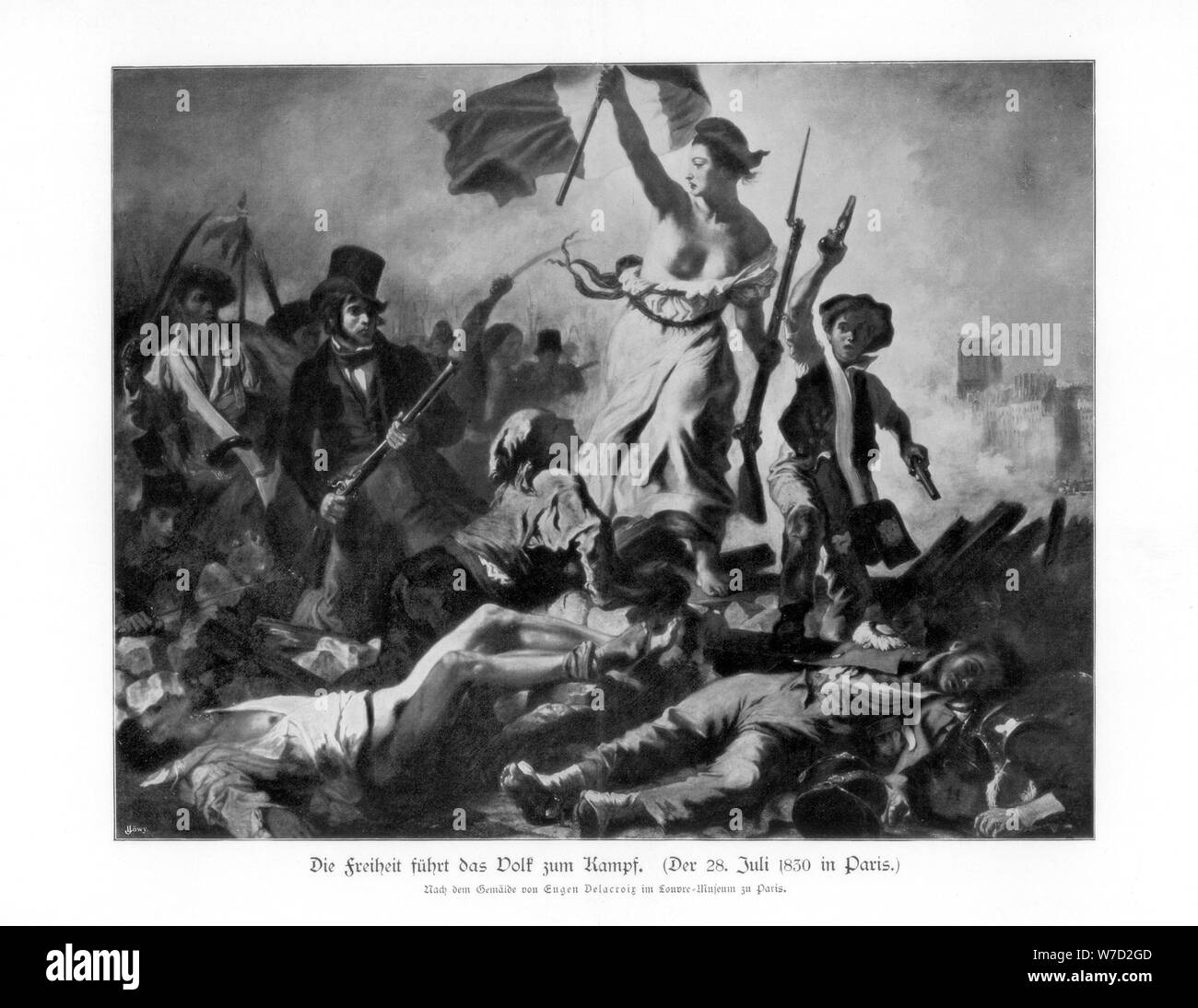 "Libertà di guidare il popolo' 28 luglio 1830 (1900). Artista: sconosciuto Foto Stock
