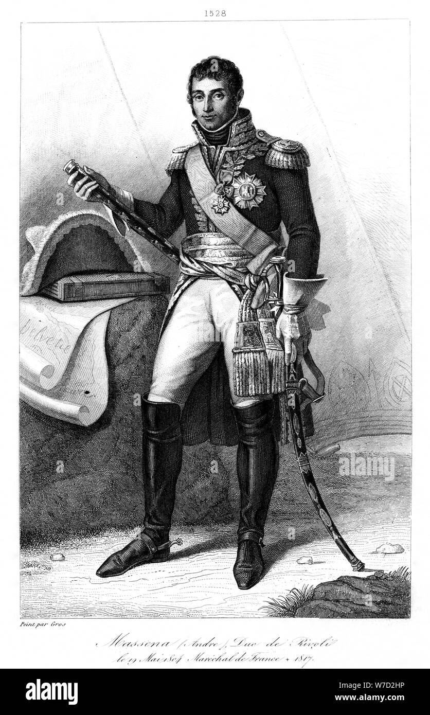 Andre Massena (1758-1817), il Maresciallo di Francia 1839.Artista: Legris Foto Stock