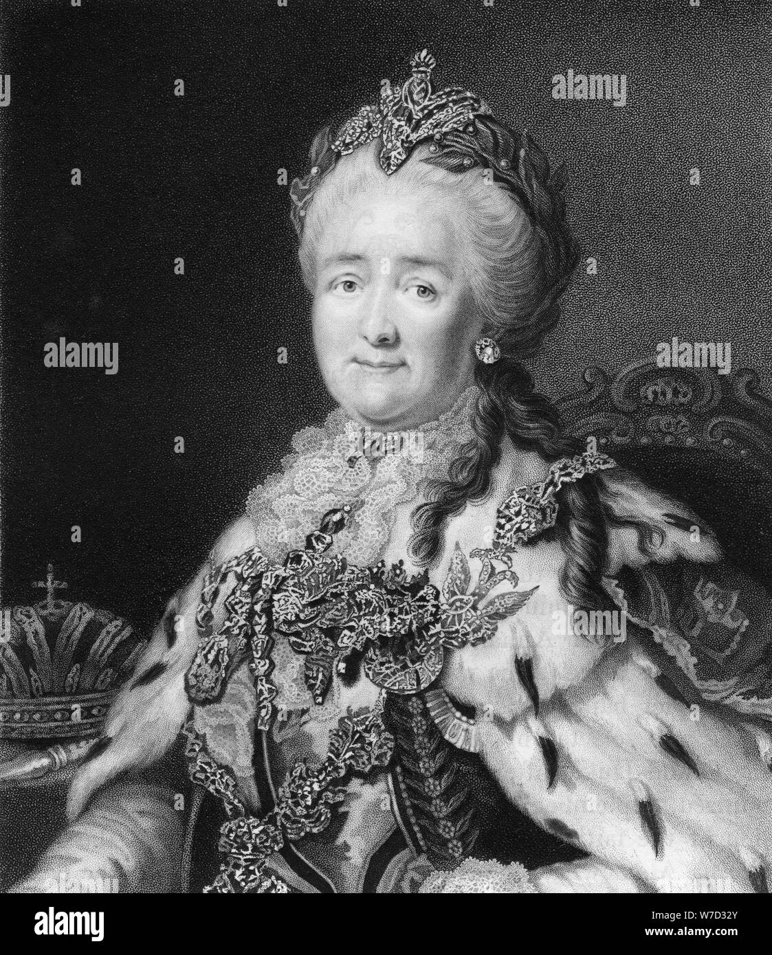L'imperatrice Caterina la Grande di Russia, 1836.Artista: R Woodman Foto Stock