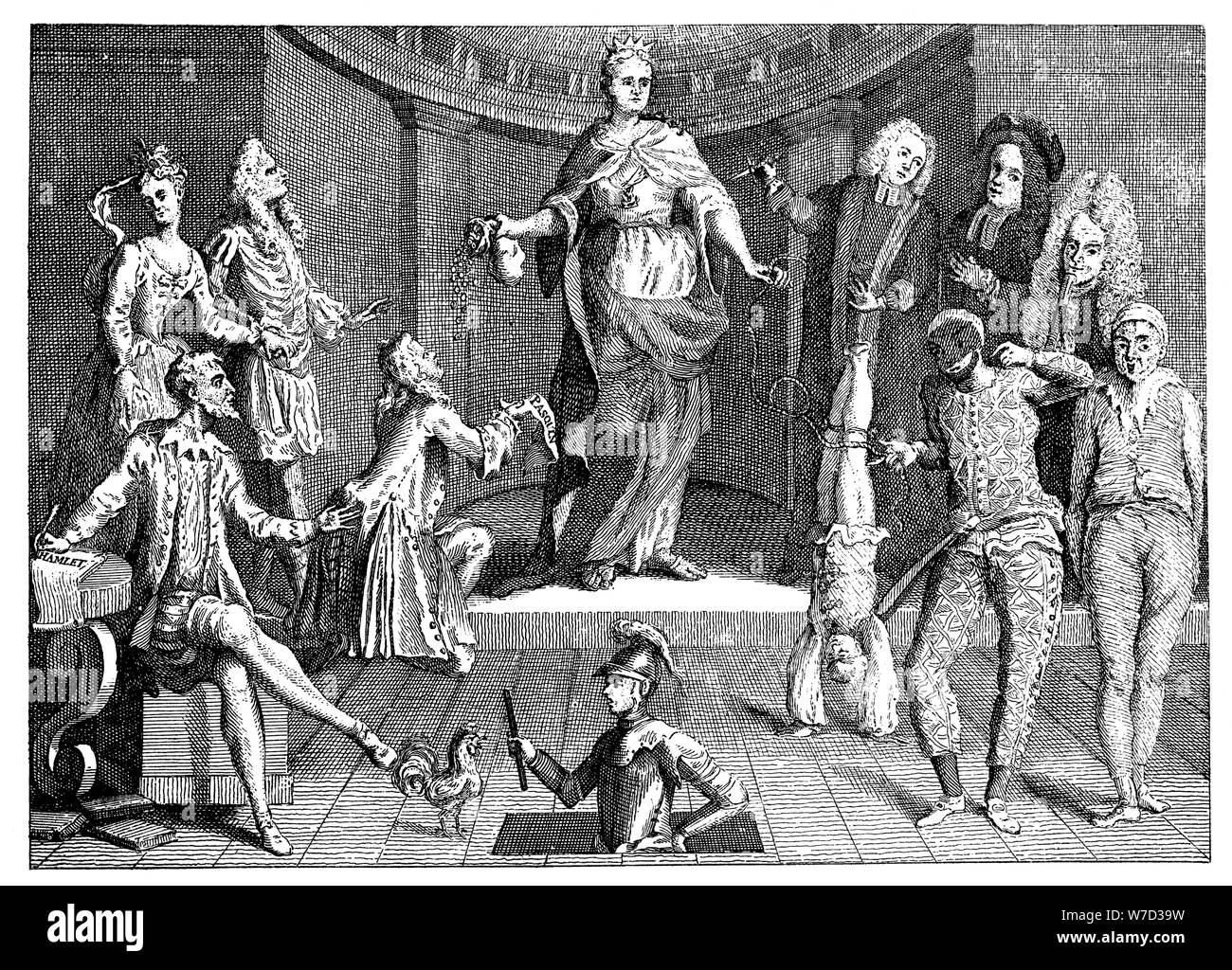 "La sentenza della regina del senso comune", 1736. Artista: sconosciuto Foto Stock