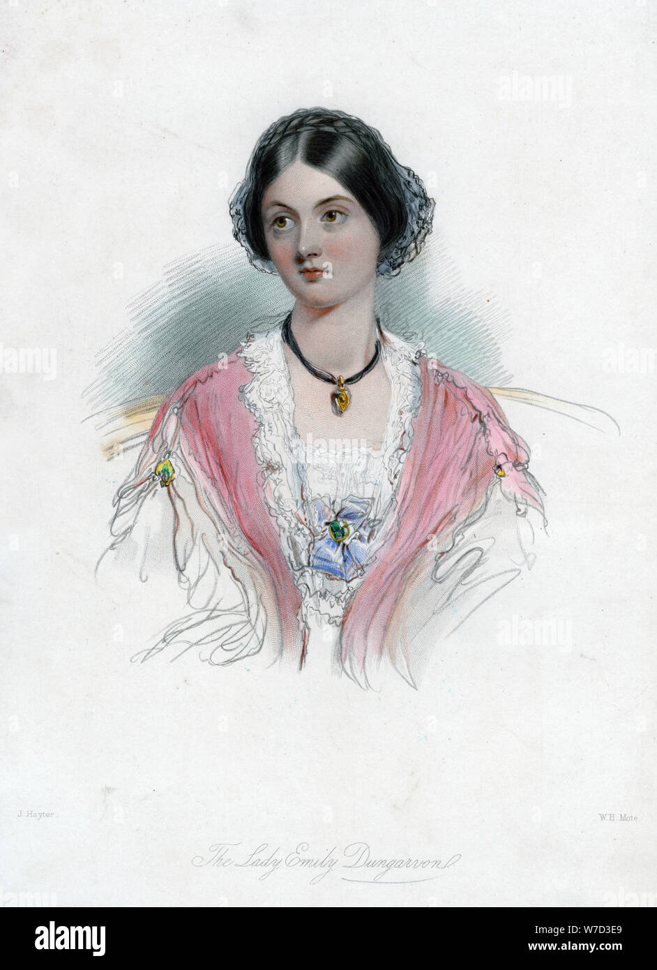 Lady Emily Dungarvon, XIX secolo.Artista: WH Mote Foto Stock