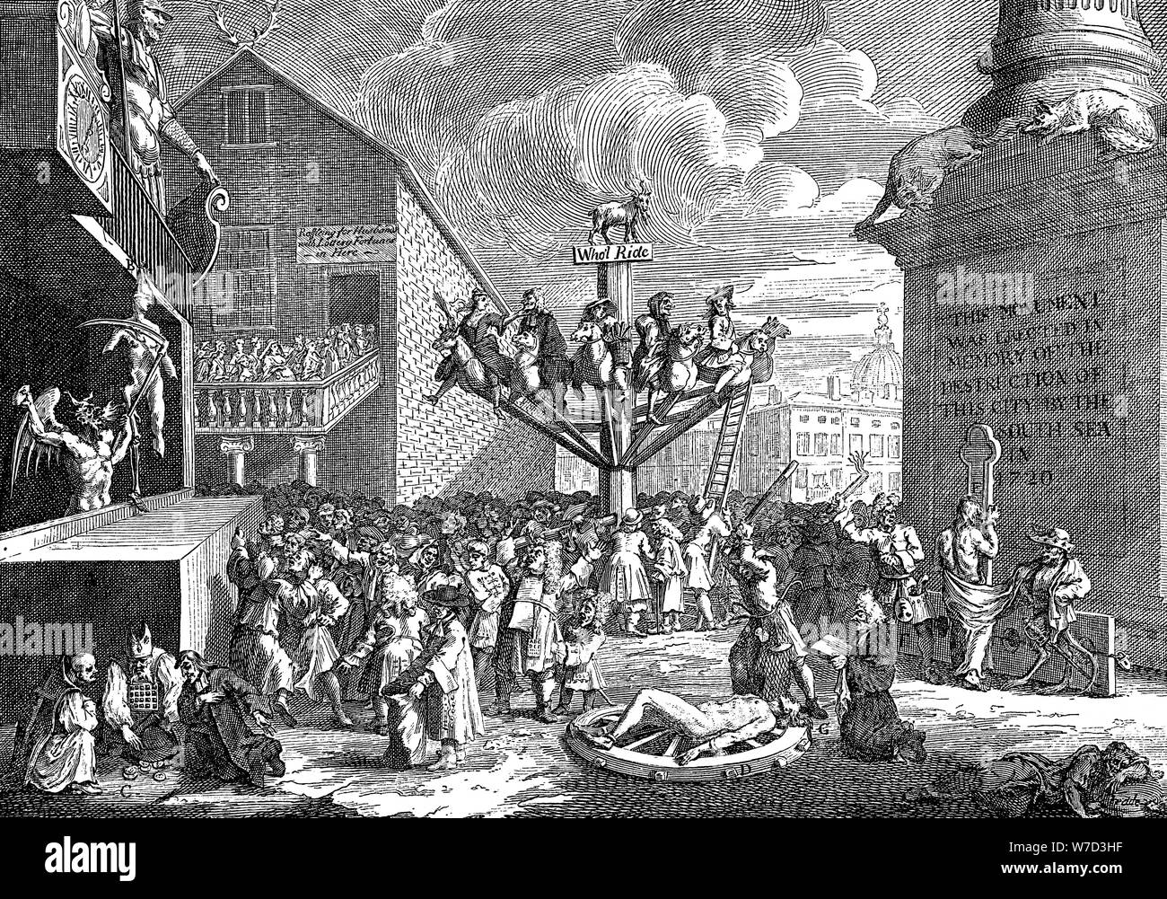 "Una satira sul South Sea Company", 1721. Artista: William Hogarth Foto Stock