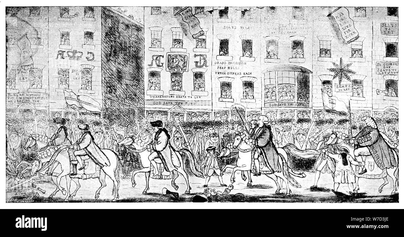 'Città equitazione o una processione di San Paolo", 1789. Artista: sconosciuto Foto Stock