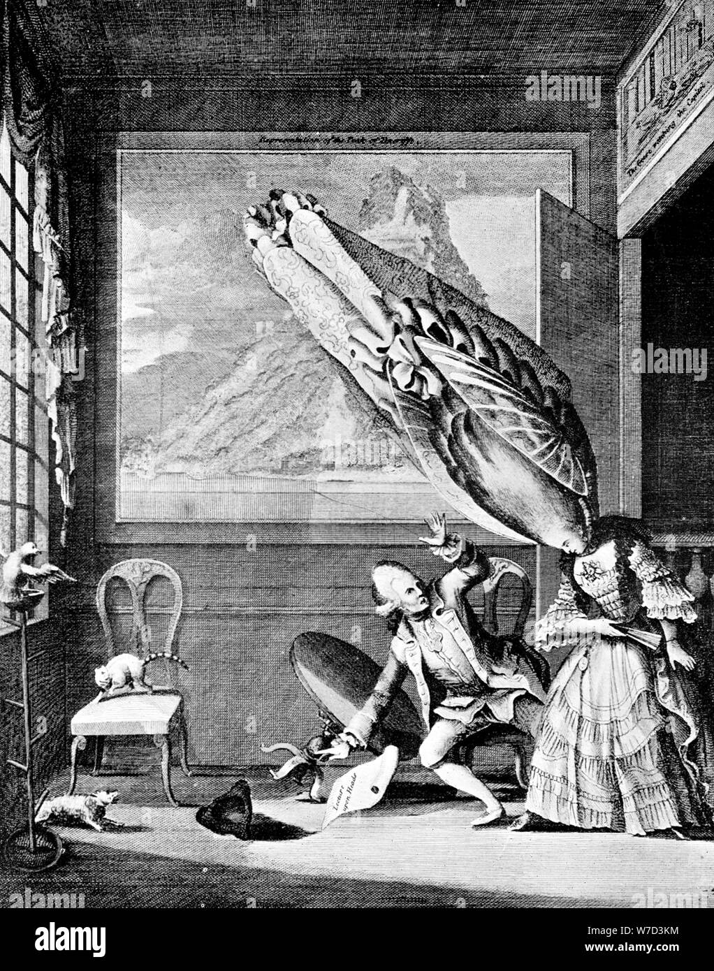 La " Francoise a Londres: la signora francese di Londra o la testa-vestito del anno 1771.' Artista: sconosciuto Foto Stock