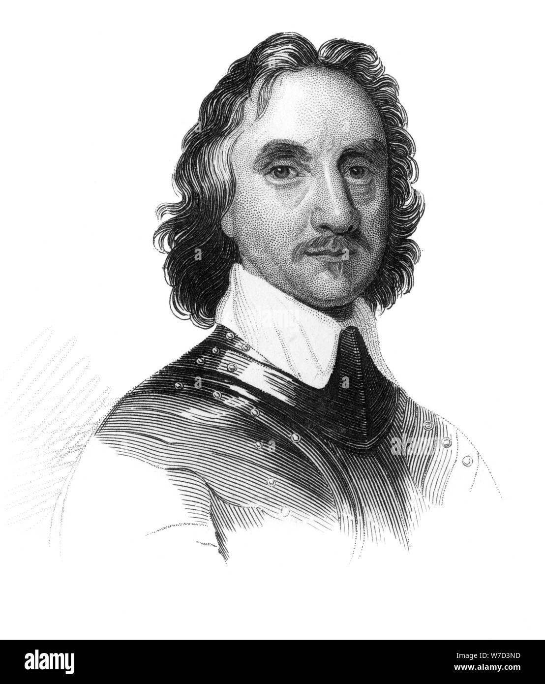 Oliver Cromwell, xvii secolo soldato inglese e statista, (c1850). Artista: sconosciuto Foto Stock