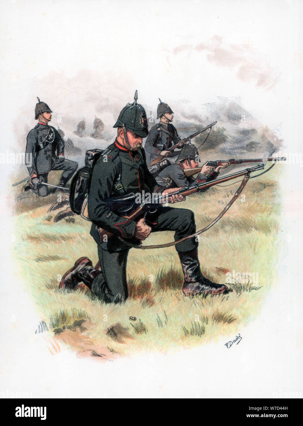 'Minarcamento ordine", il Re della Royal Rifle Corps (ex sessantesimo fucili), 1889.Artista: Frank Dadd Foto Stock