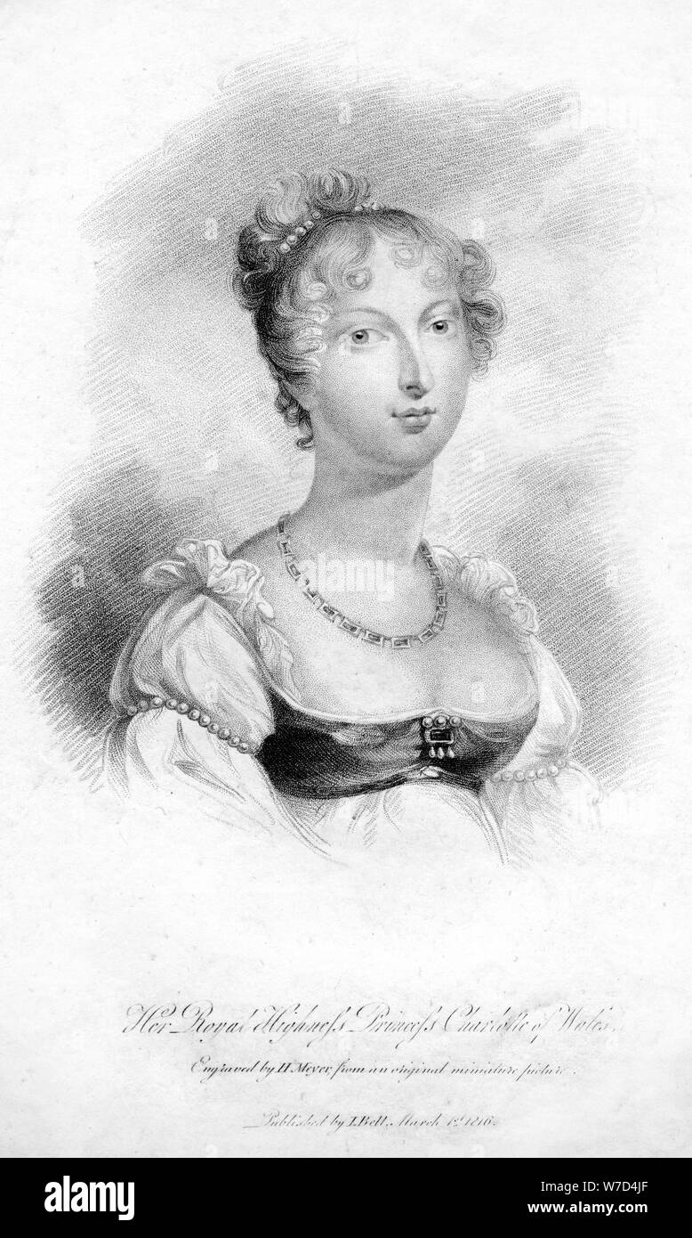 Princess Charlotte Augusta del Galles, 1816.Artista: H Meyer Foto Stock