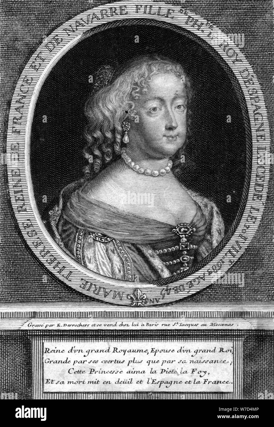 Maria Teresa di Spagna, moglie di Luigi XIV di Francia, (XVII secolo).Artista: Etienne Desrochers Foto Stock