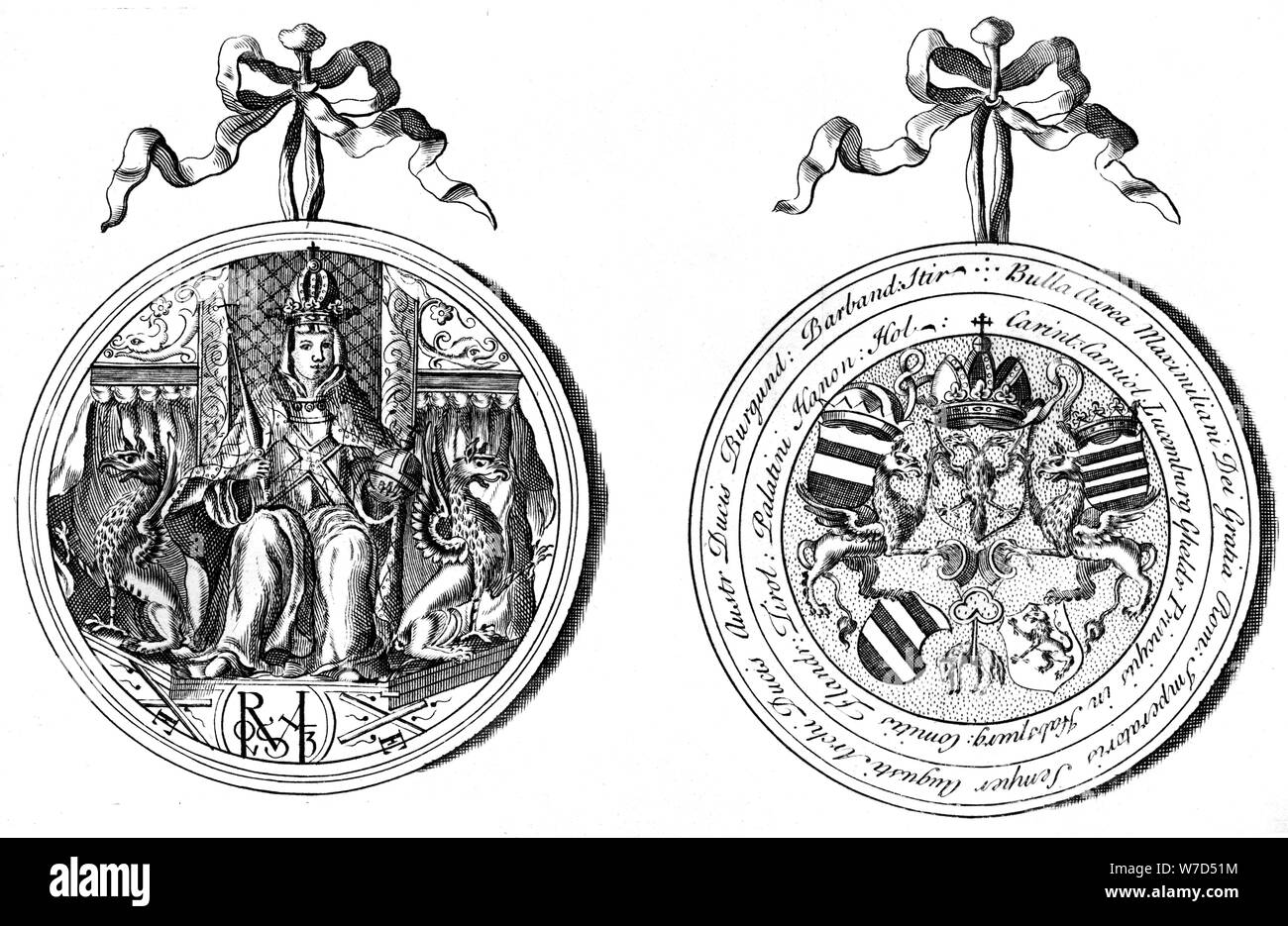 Il sigillo imperiale di Massimiliano. Artista: sconosciuto Foto Stock