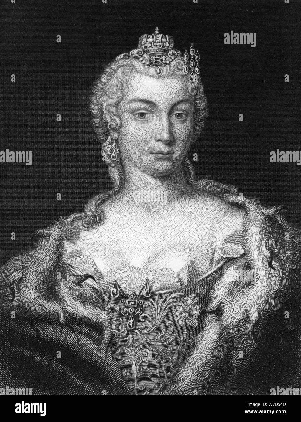 Imperatrice Maria Theresa d'Austria e Regina di Ungheria e di Boemia.Artista: J Hinchcliff Foto Stock