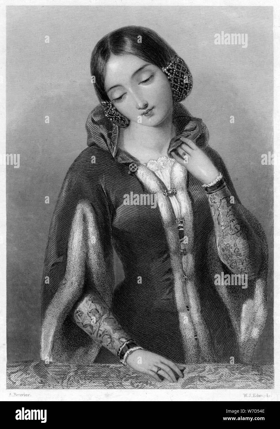 Anna di Boemia, regina consorte di Richard II d'Inghilterra.Artista: WJ Edwards Foto Stock
