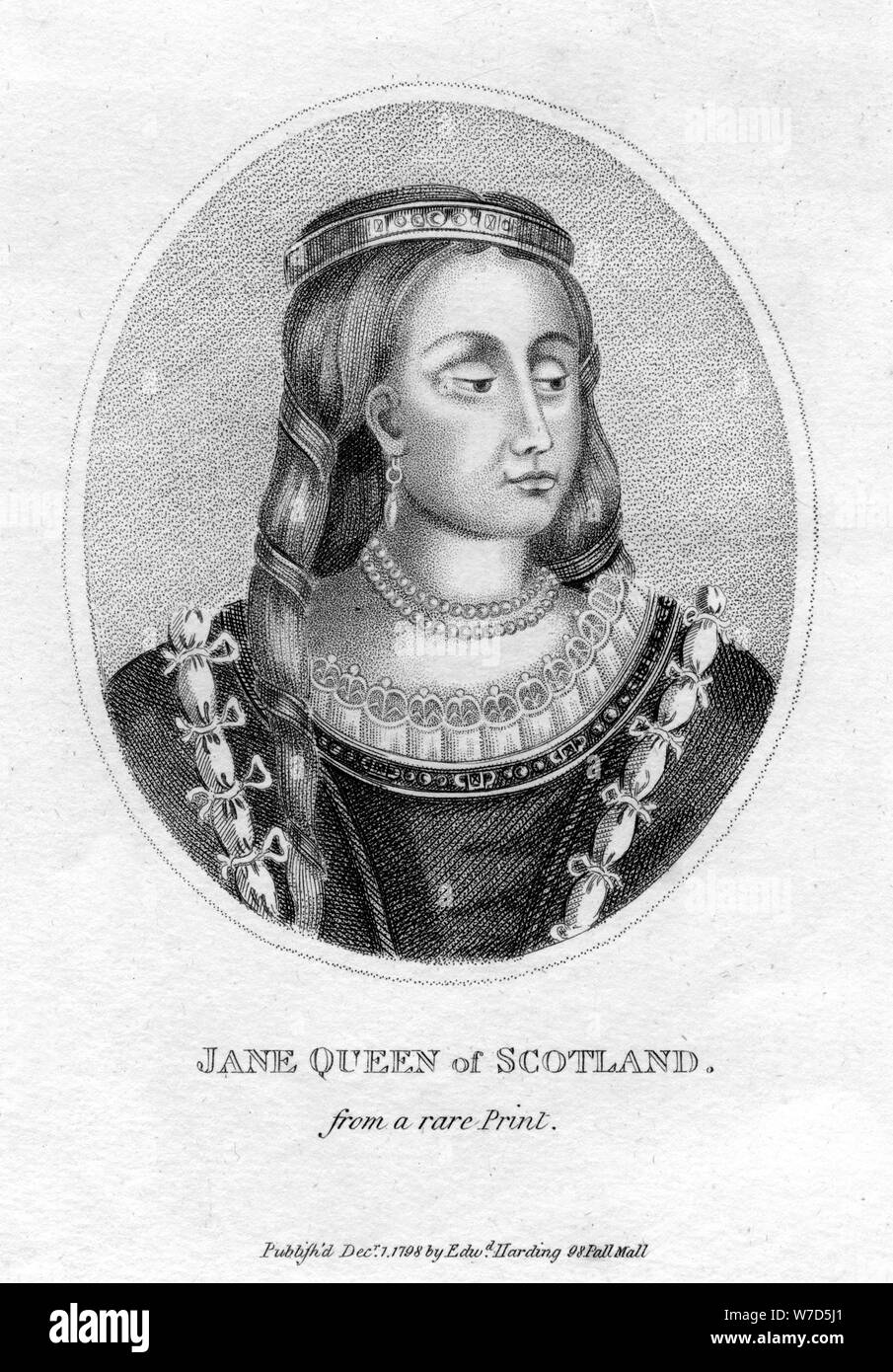 Jane Regina di Scozia, 1798. Artista: sconosciuto Foto Stock