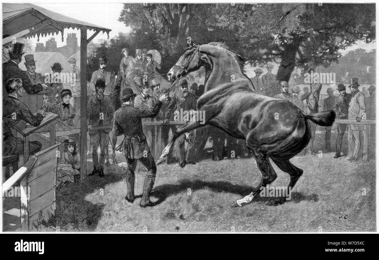 Vendita di cacciatori di sollevamento e di obiezione, 1885. Artista: sconosciuto Foto Stock