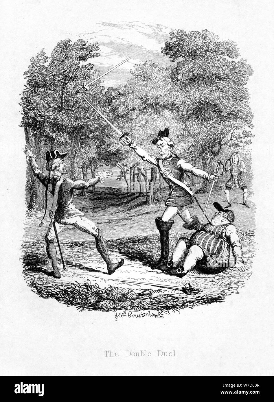 "Il doppio duello", 1844. Artista: sconosciuto Foto Stock