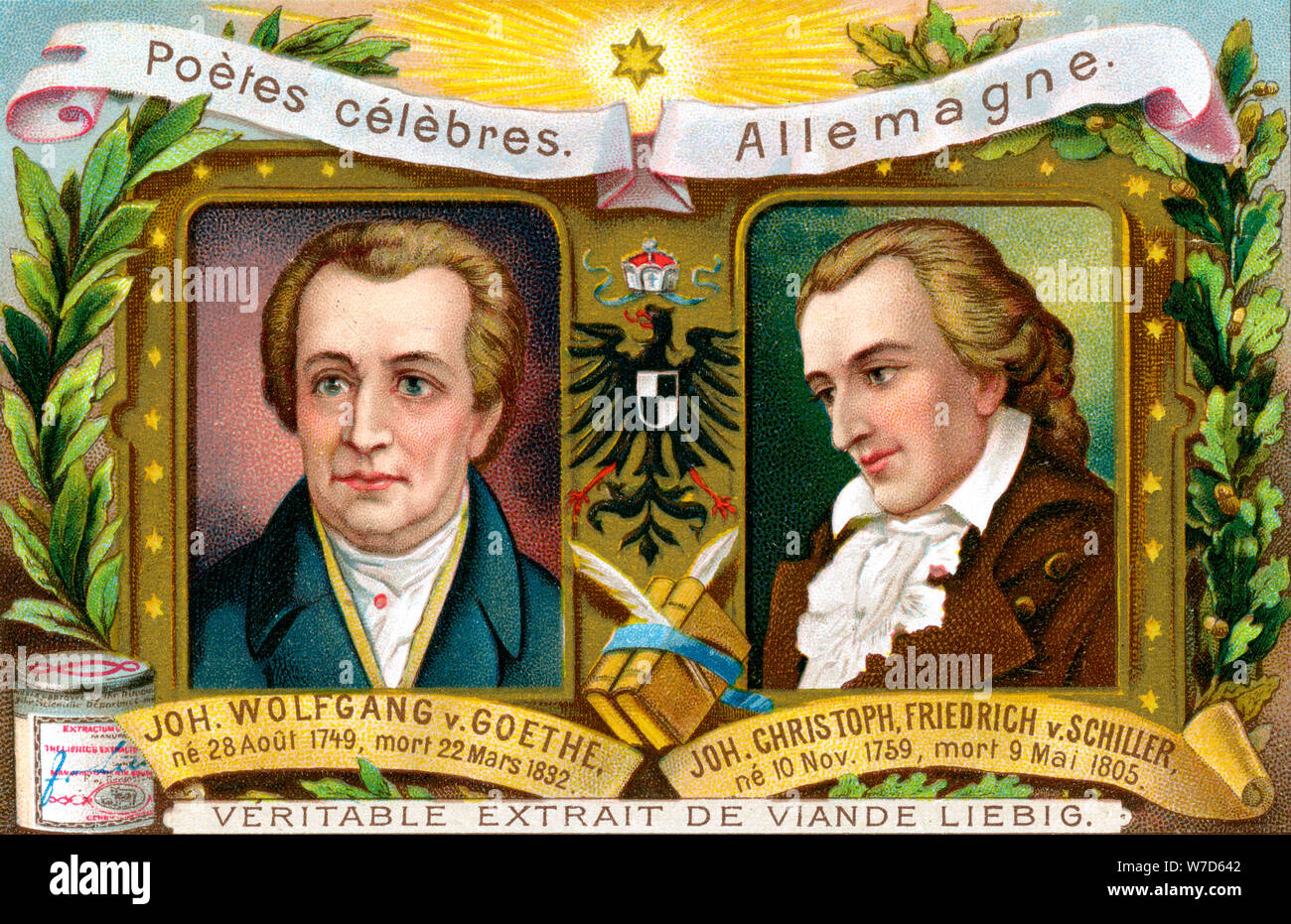 Johann Wolfgang von Goethe e Johann Christoph Friedrich von Schiller, c1900. Artista: sconosciuto Foto Stock