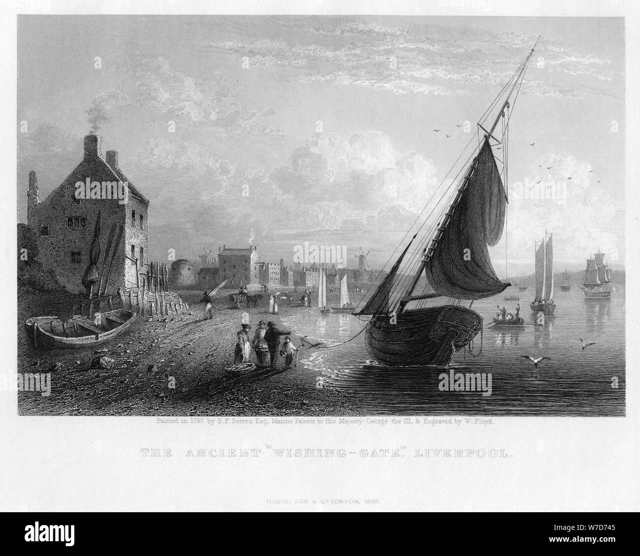 L'antica "Wishing-Gate', Liverpool, 1833.Artista: SF Serres Foto Stock