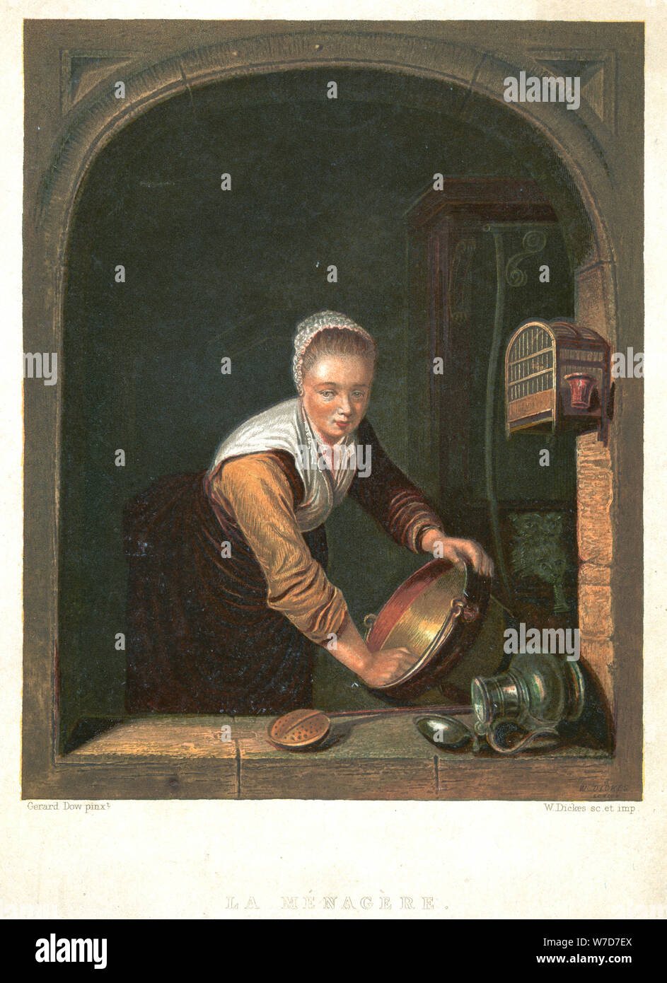 'La Menagere', c1630-1670Artista: Gerrit Dou Foto Stock