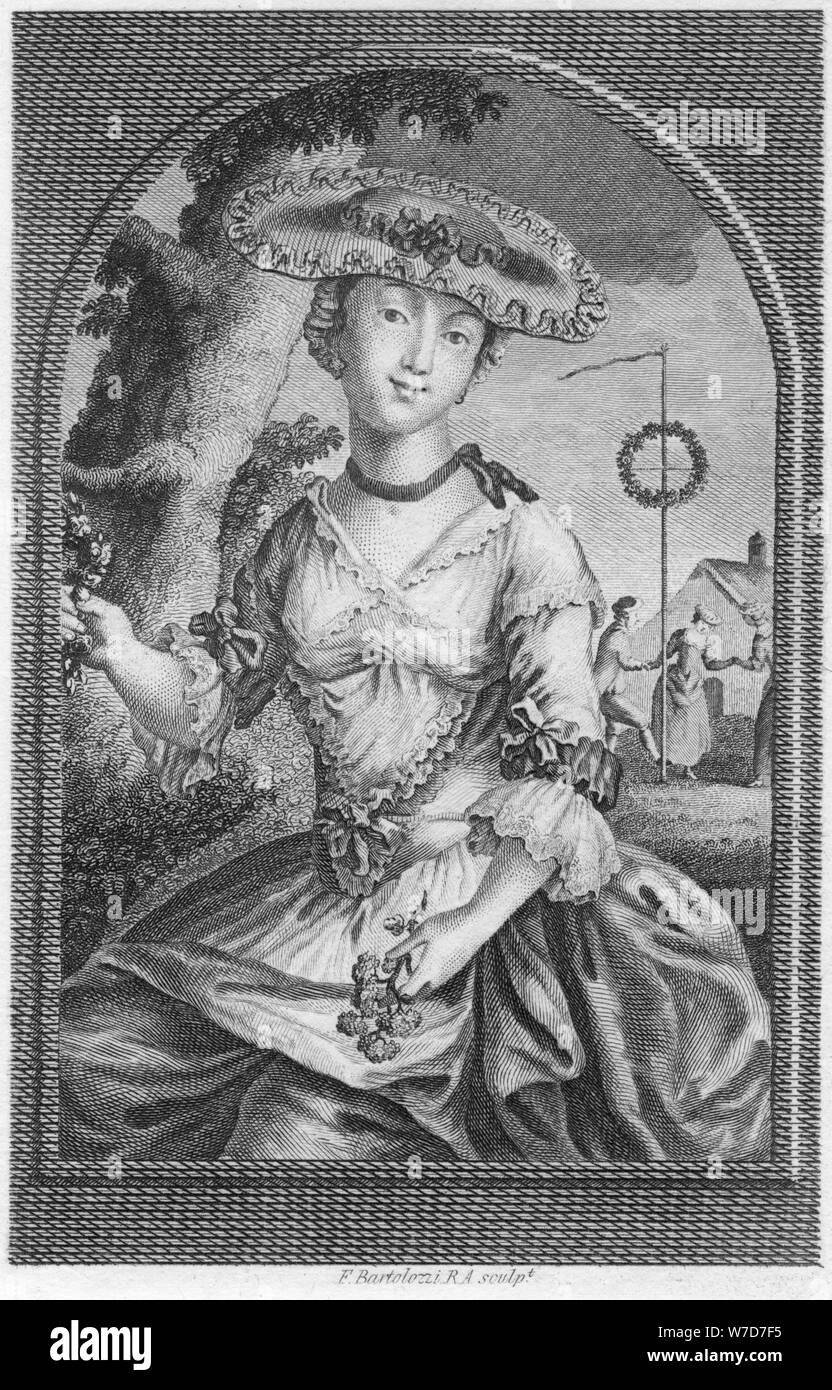 "Giovane Donna", c1740-1810.Artista: Francesco Bartolozzi Foto Stock