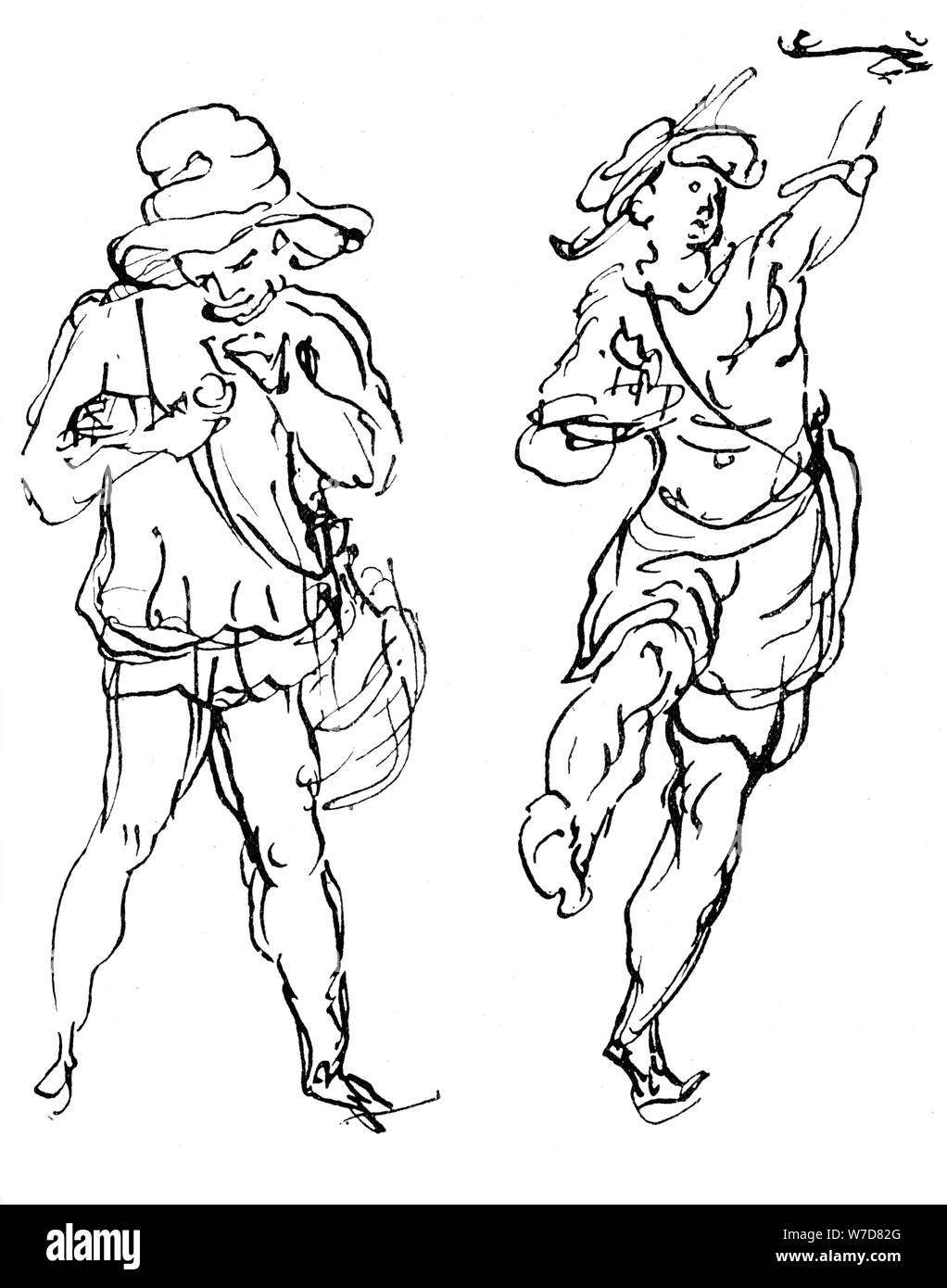 Le figure progettato da Inigo Jones per il masque, 1893. Artista: sconosciuto Foto Stock