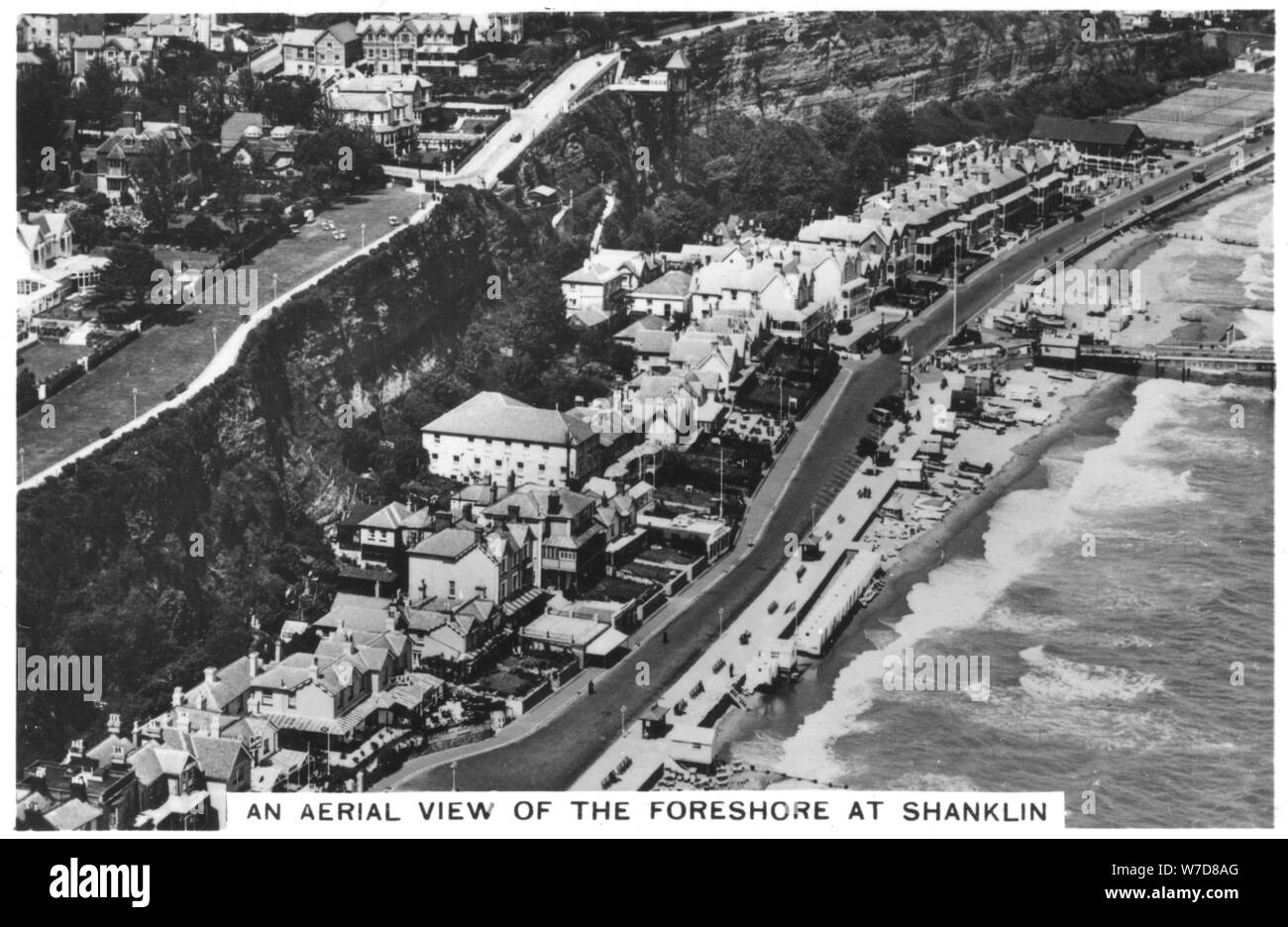 Un arial vista del foreshore a Shanklin, 1936. Artista: sconosciuto Foto Stock