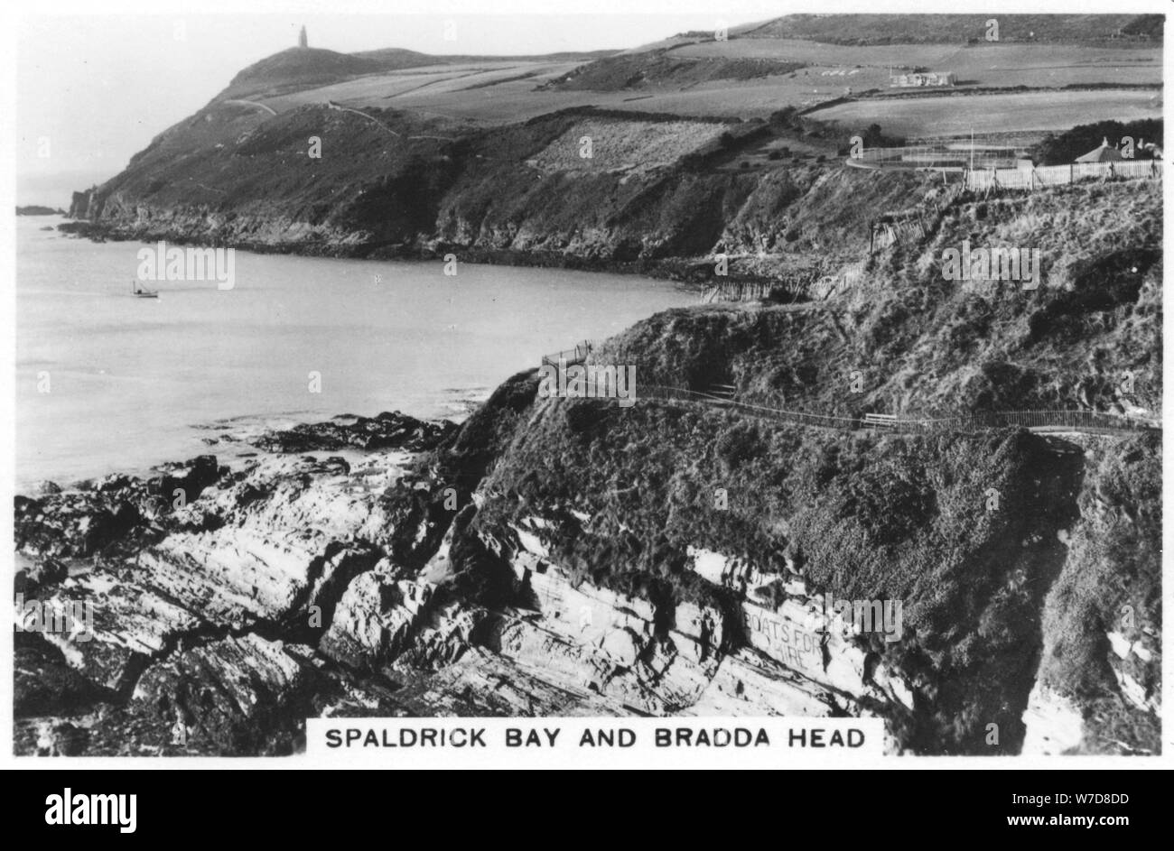 Spaldrick Bay e Bradda Head, Isola di Man, 1937. Artista: sconosciuto Foto Stock