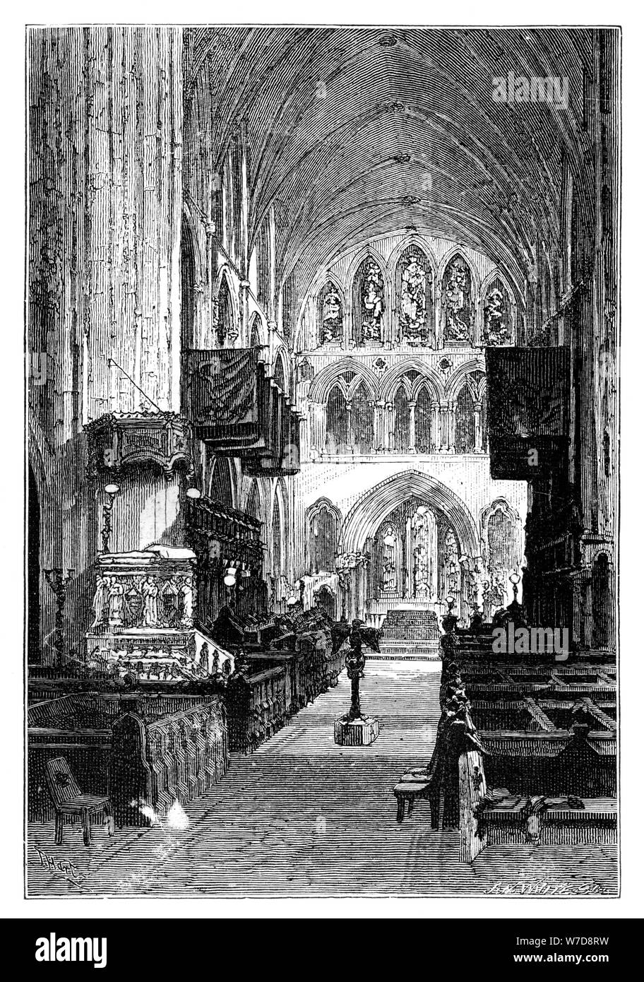 Il coro della cattedrale di San Patrizio a Dublino, Irlanda. Artista: sconosciuto Foto Stock