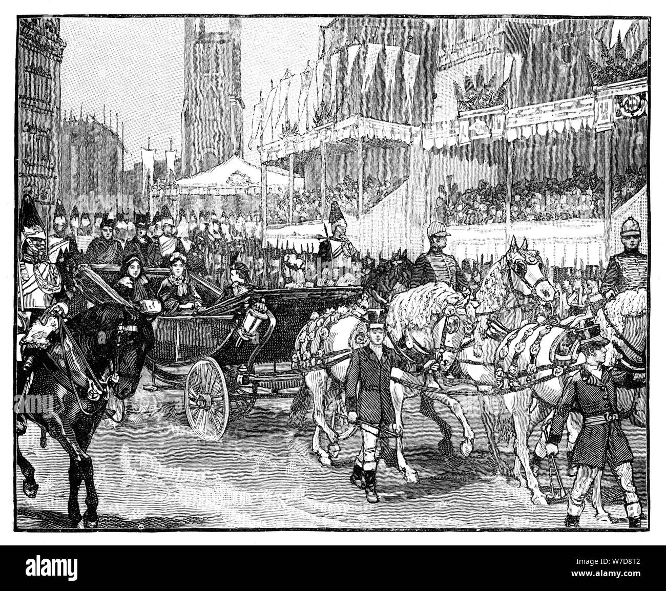La regina Victoria apertura HOLBORN VIADUCT, LONDRA, 1869. Artista: sconosciuto Foto Stock