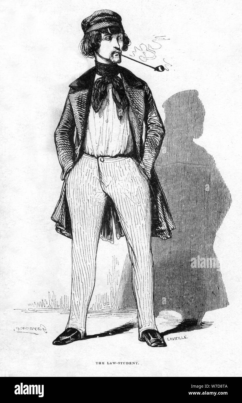 La studentessa di diritto, XIX secolo.Artista: Lavieille Foto Stock
