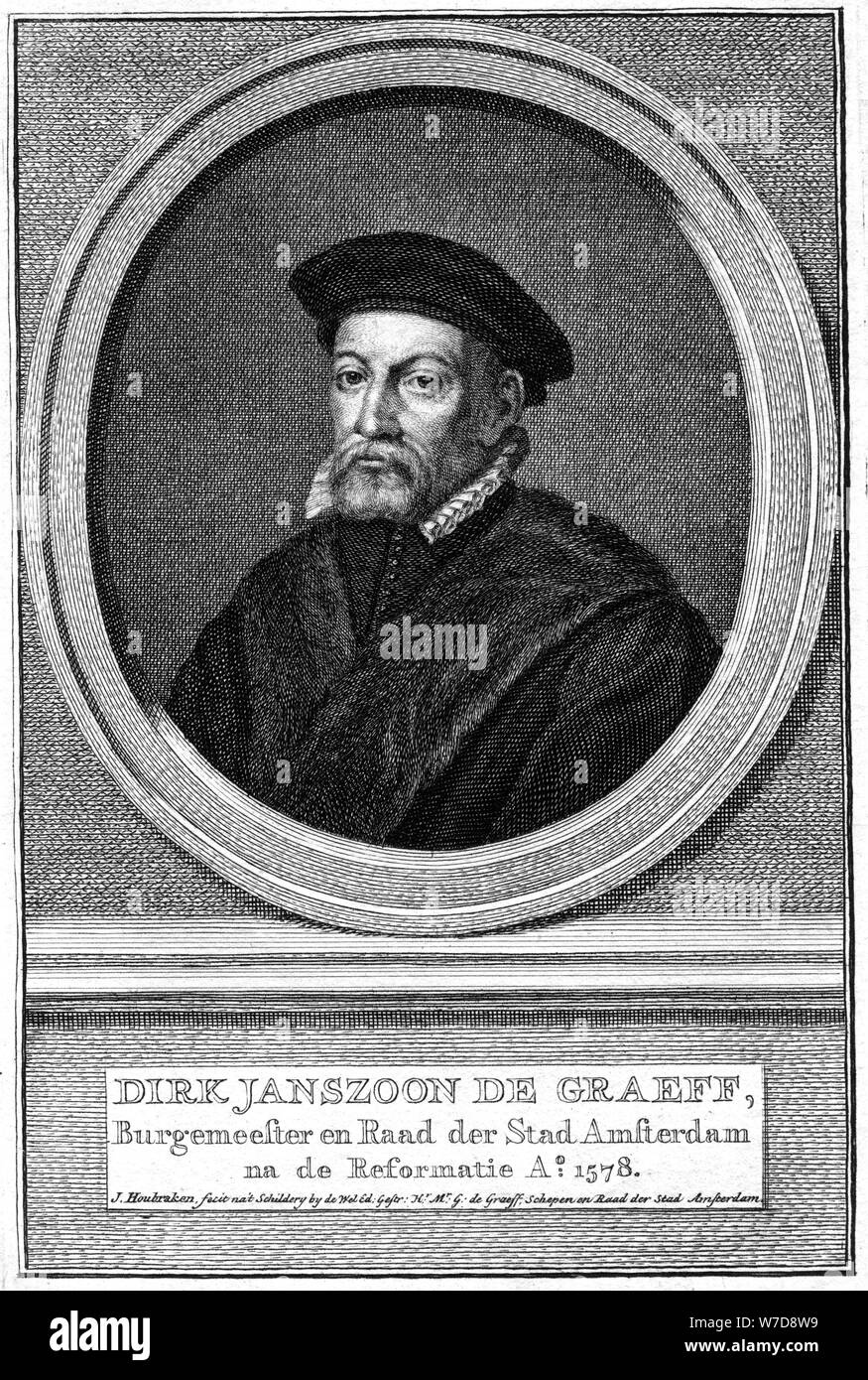 Dirk Janszoon de Graeff, XVI secolo sindaco di Amsterdam, (xviii secolo). Artista: Jacobus Houbraken Foto Stock