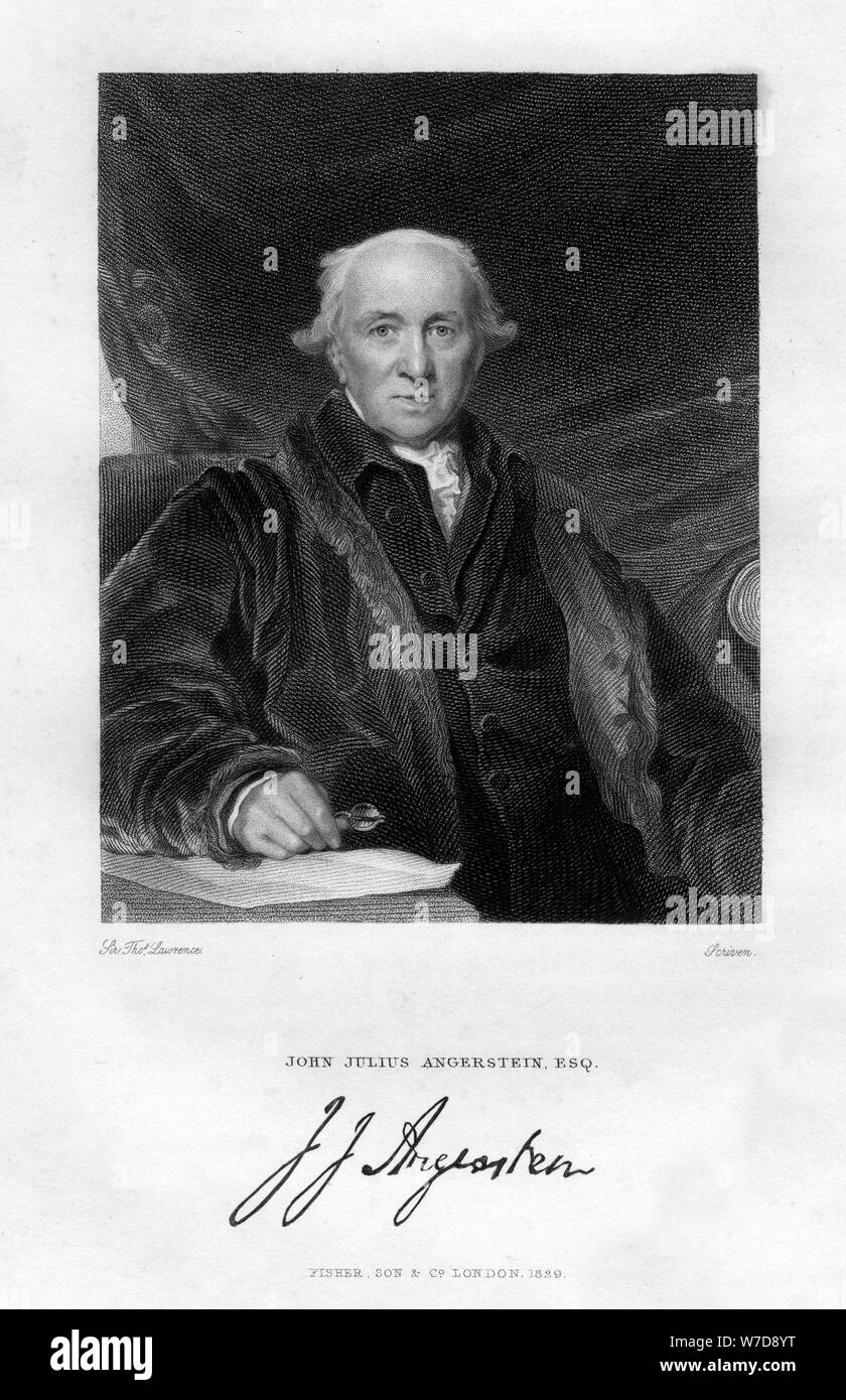 John Julius Angerstein (1735-1823), inglese filantropo e merchant, (1829). Artista: Scriven Foto Stock