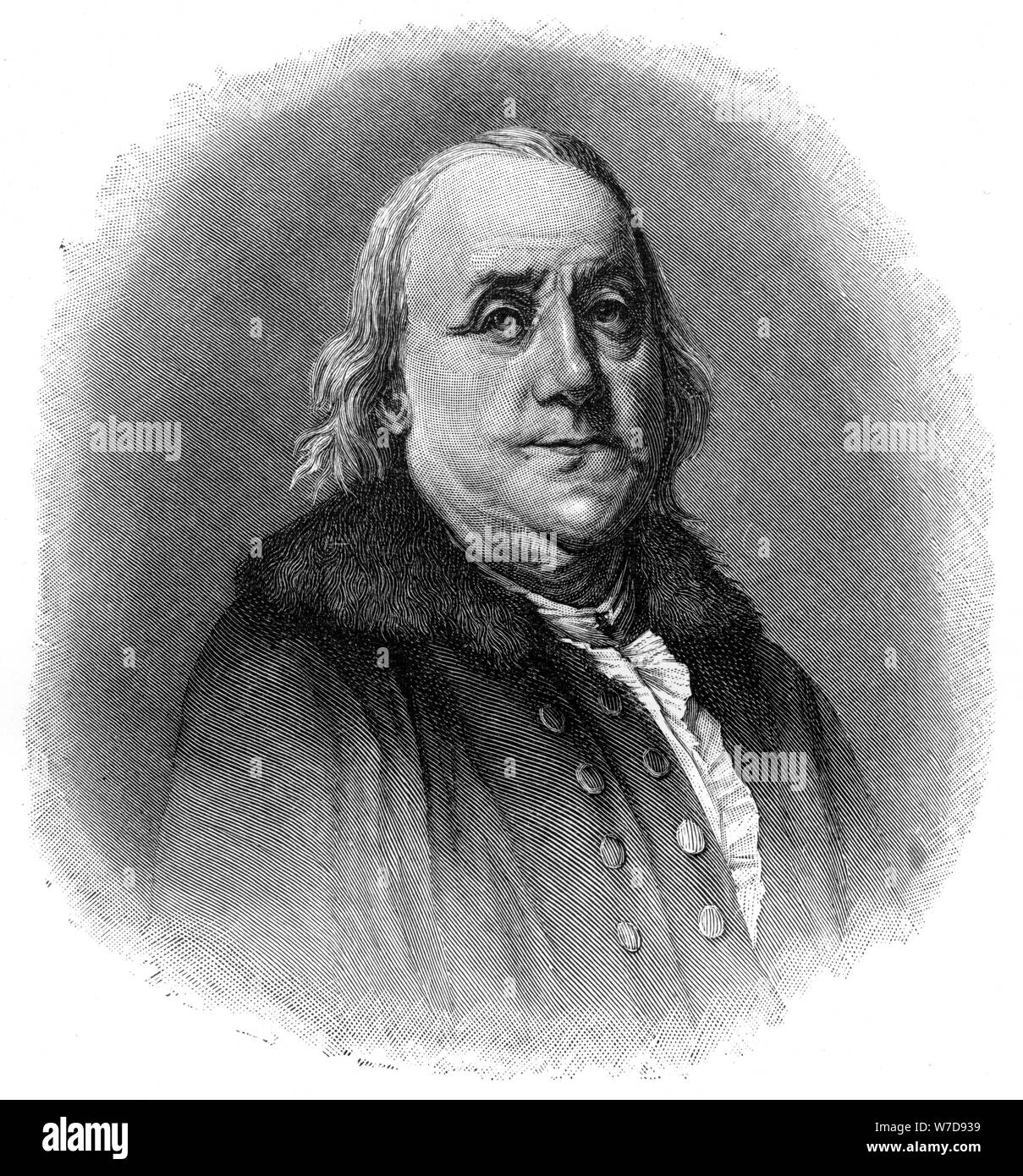 Benjamin Franklin, XVIII secolo americano scienziato, inventore e statista, (1901). Artista: sconosciuto Foto Stock