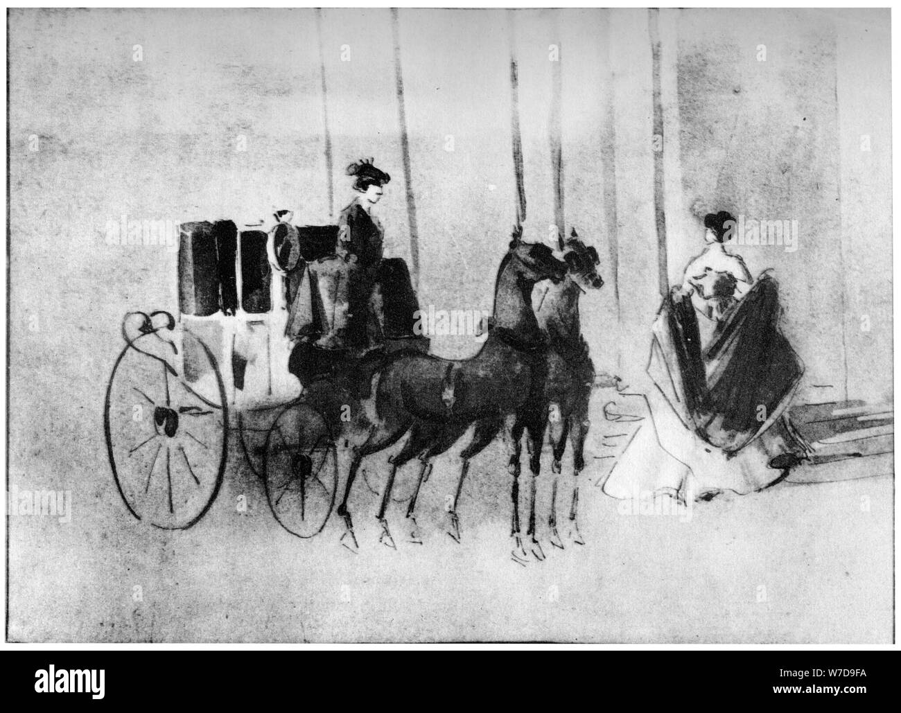 "Arrivando a sfera", secolo XIX, (1930).Artista: Constantin Guys Foto Stock