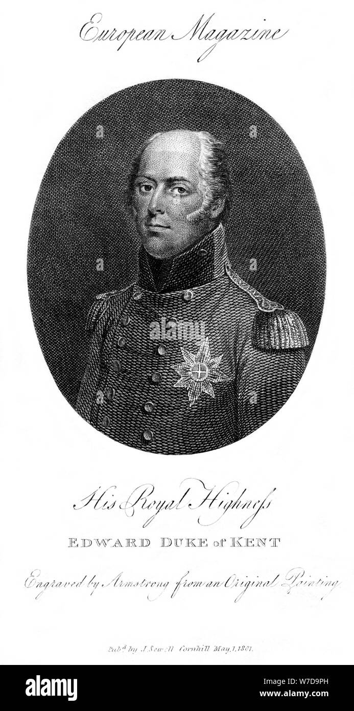 "La Sua Altezza Reale Edward, Duca di Kent", 1801. Artista: Armstrong Foto Stock