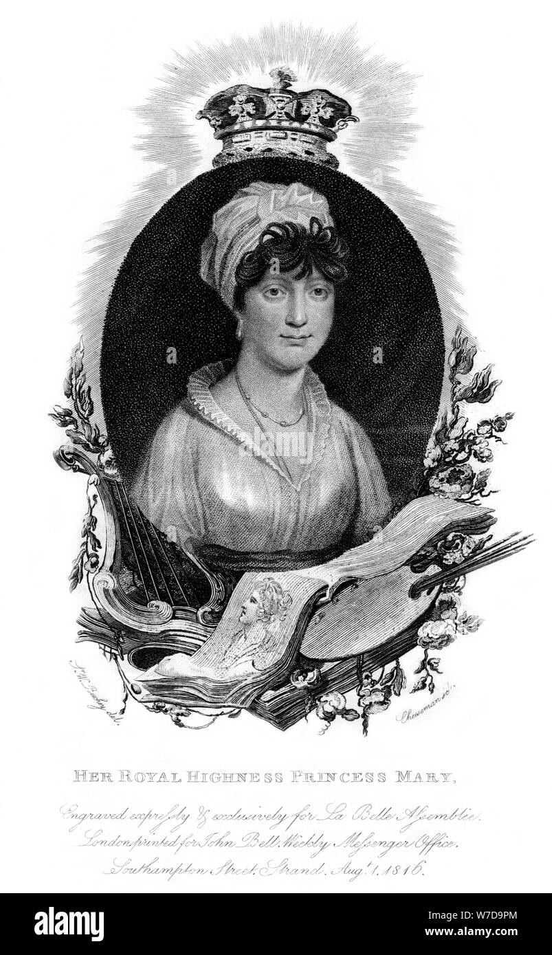 "La Sua Altezza Reale la Principessa Maria", 1816. Artista: Cheeseman Foto Stock