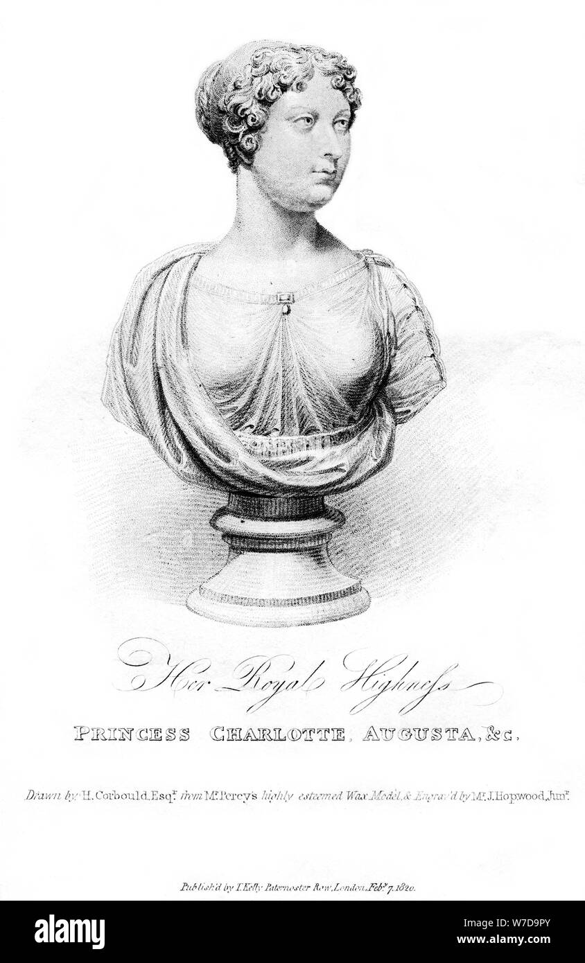 Princess Charlotte Augusta, 1820. Artista: J Hopwood Foto Stock