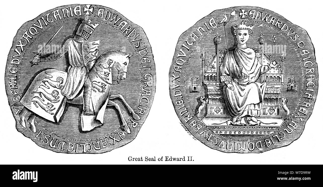 Grande tenuta di Edward II. Artista: sconosciuto Foto Stock