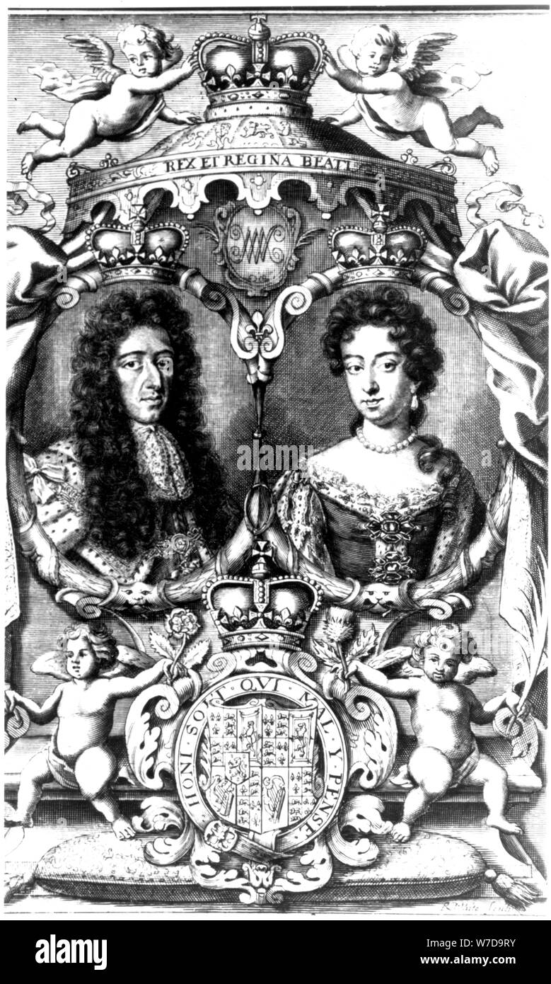 Guglielmo III e Maria II. Artista: R bianco Foto Stock