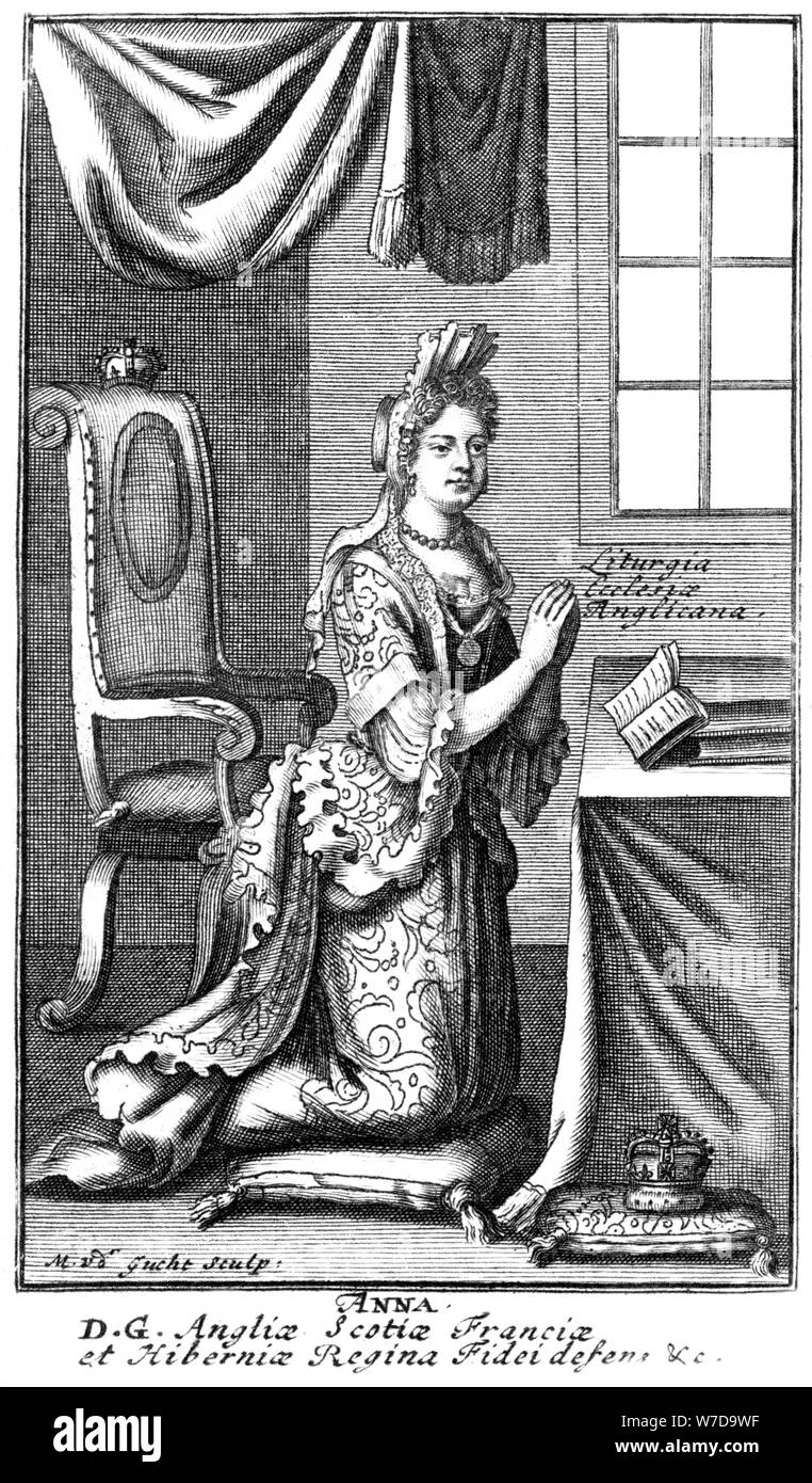 Queen Anne (1665-1714).Artista: Gucht Foto Stock