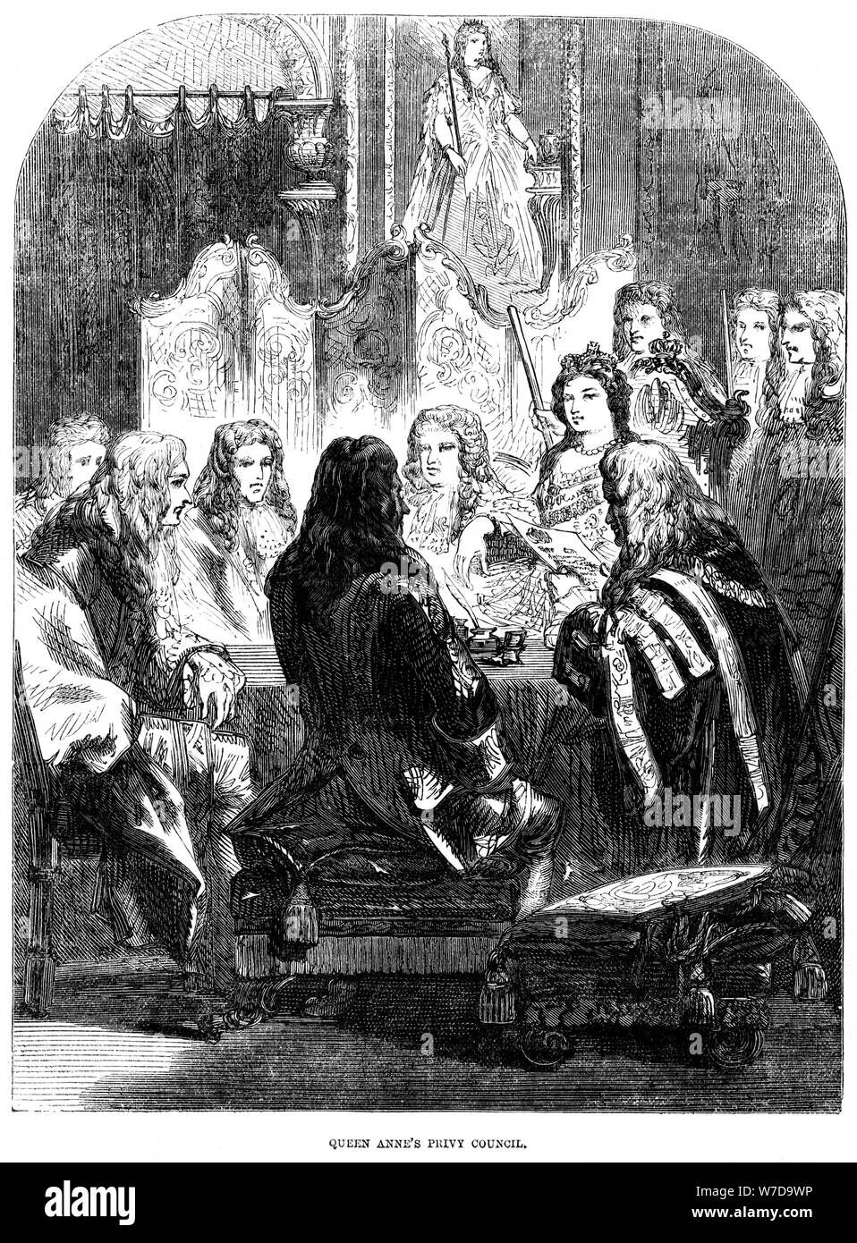 Queen Anne's (1665-1714) Consiglio Privy. Artista: sconosciuto Foto Stock