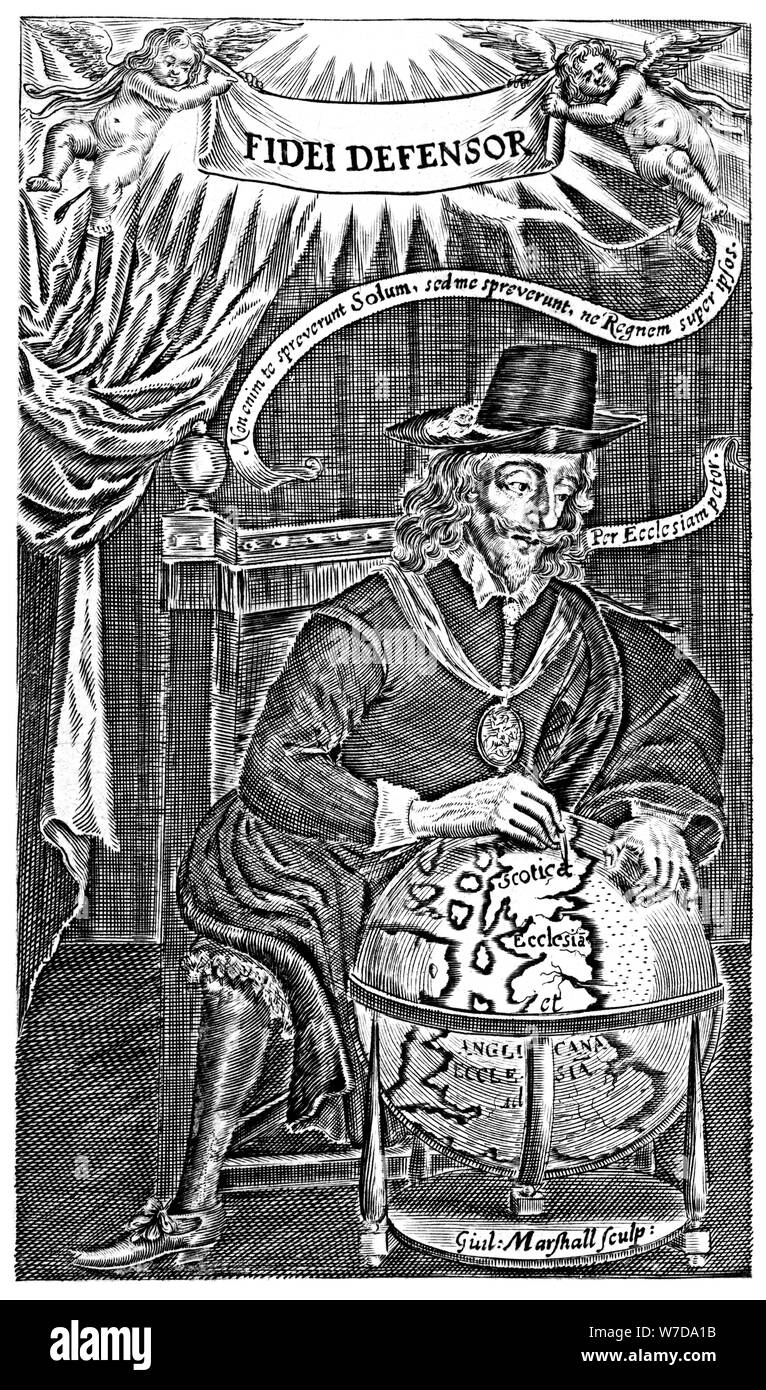 Re Carlo I (1600-1649), difensore della fede.Artista: Marshall Foto Stock