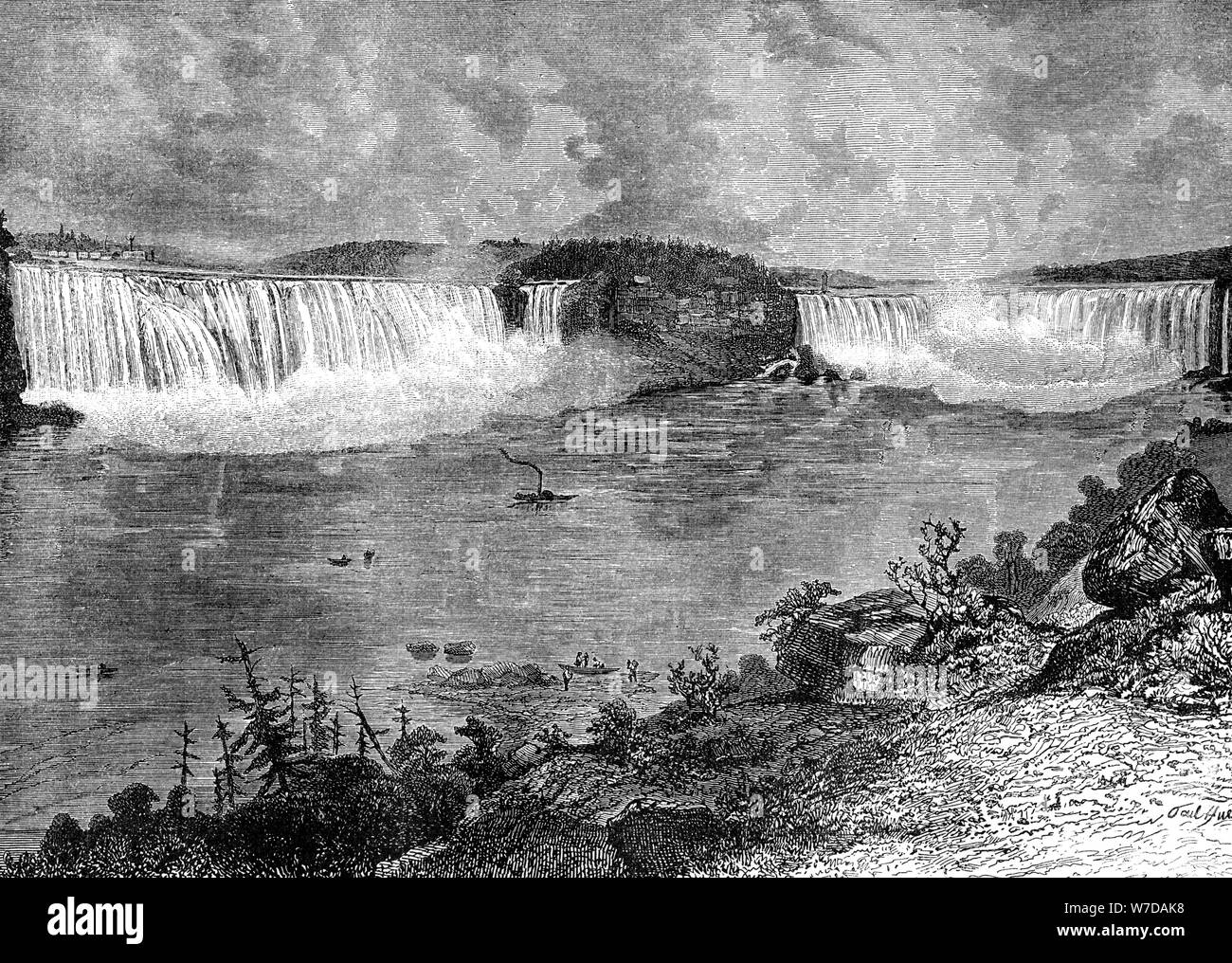 Cascate del Niagara, Canada, xix secolo. Creatore: sconosciuto. Foto Stock