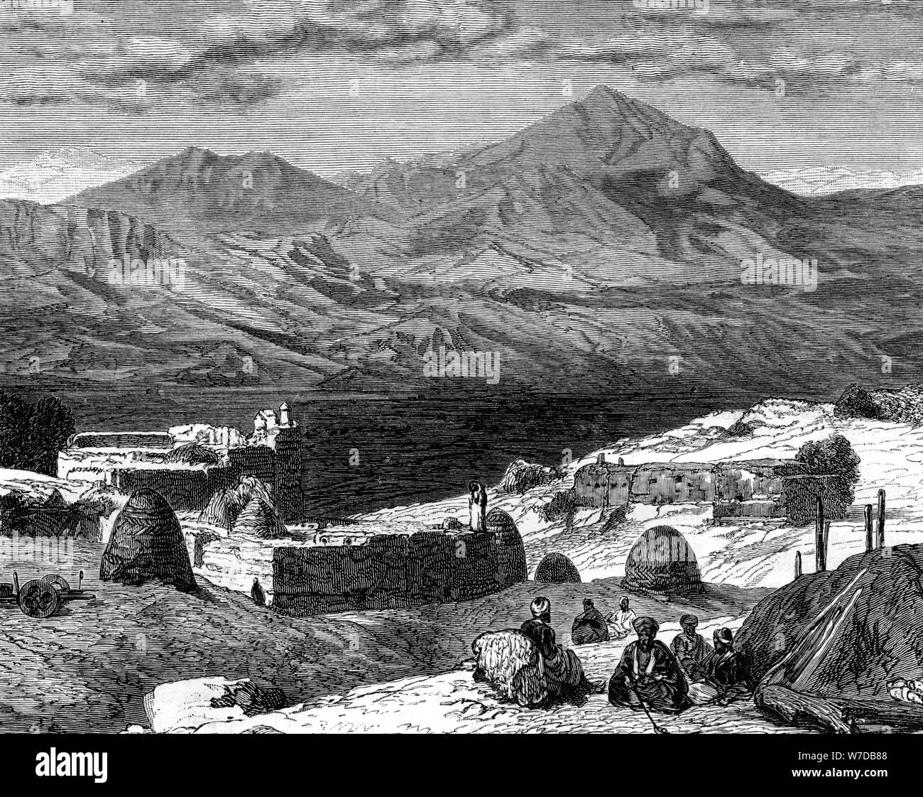 Il villaggio di Gharzen e le montagne del Kurdistan, xix secolo. Artista: sconosciuto Foto Stock
