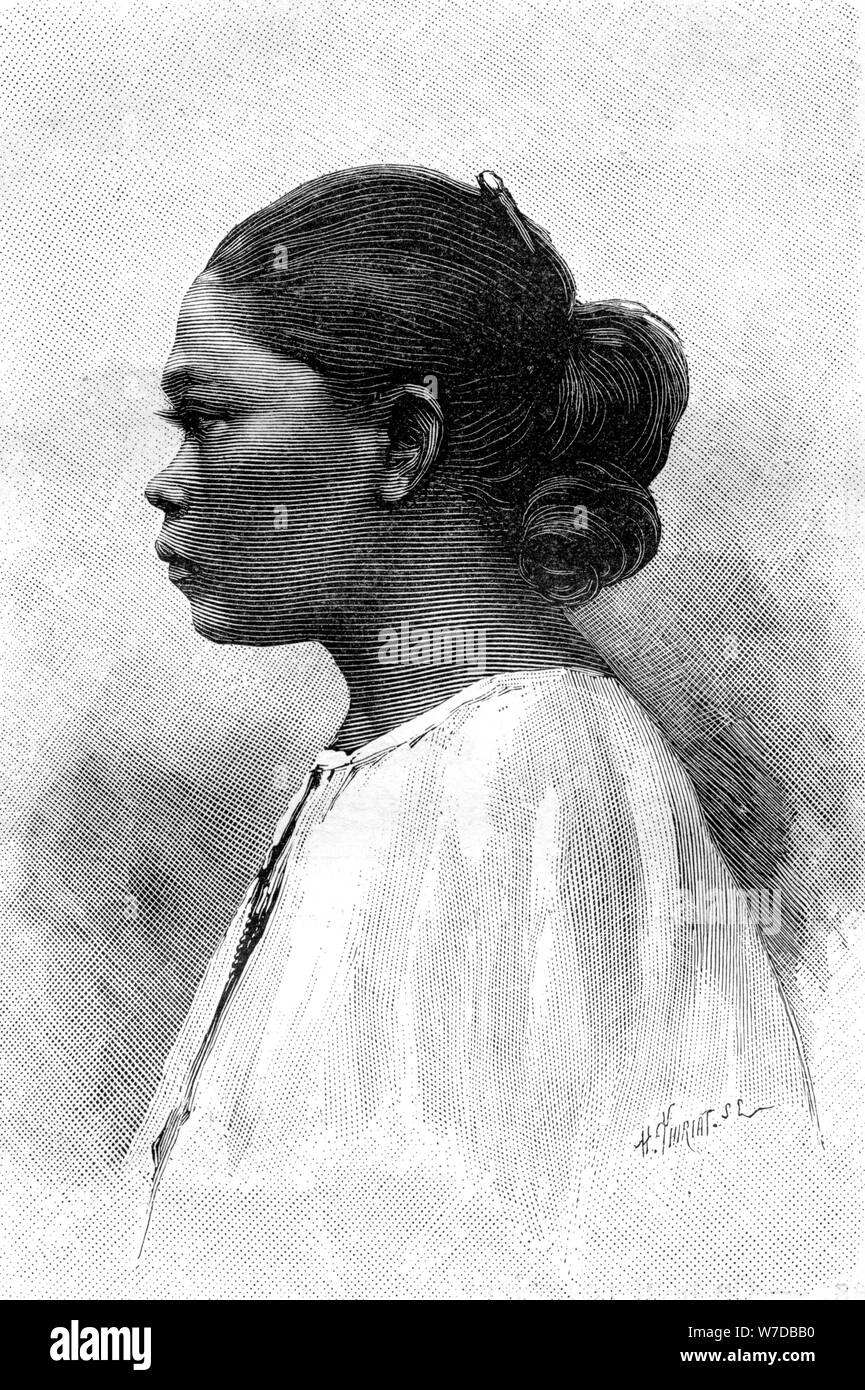 Donna malese, xix secolo. Artista: Henri Thiriat Foto Stock