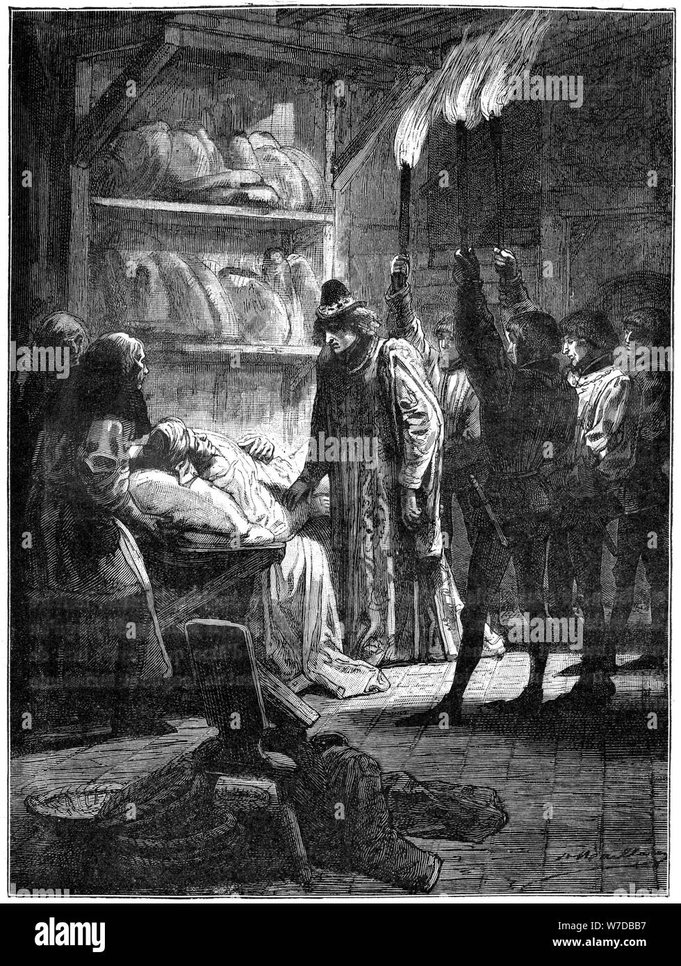 Olivier de Clisson racconta il re che ha provato ad assassinarlo, 1898. Artista: sconosciuto Foto Stock