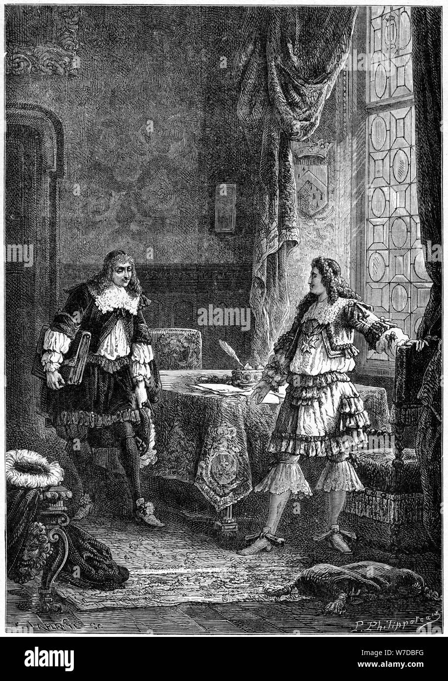 Louis XIV respinge Nicolas Fouquet, 1898. Artista: Laplante ha Foto Stock