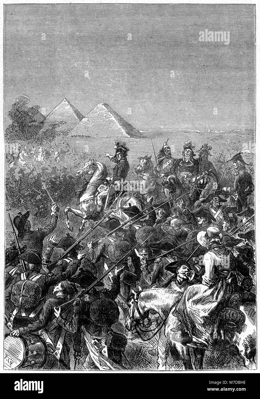La battaglia delle Piramidi, 21 luglio 1798, (1898). Artista: Barbant Foto Stock